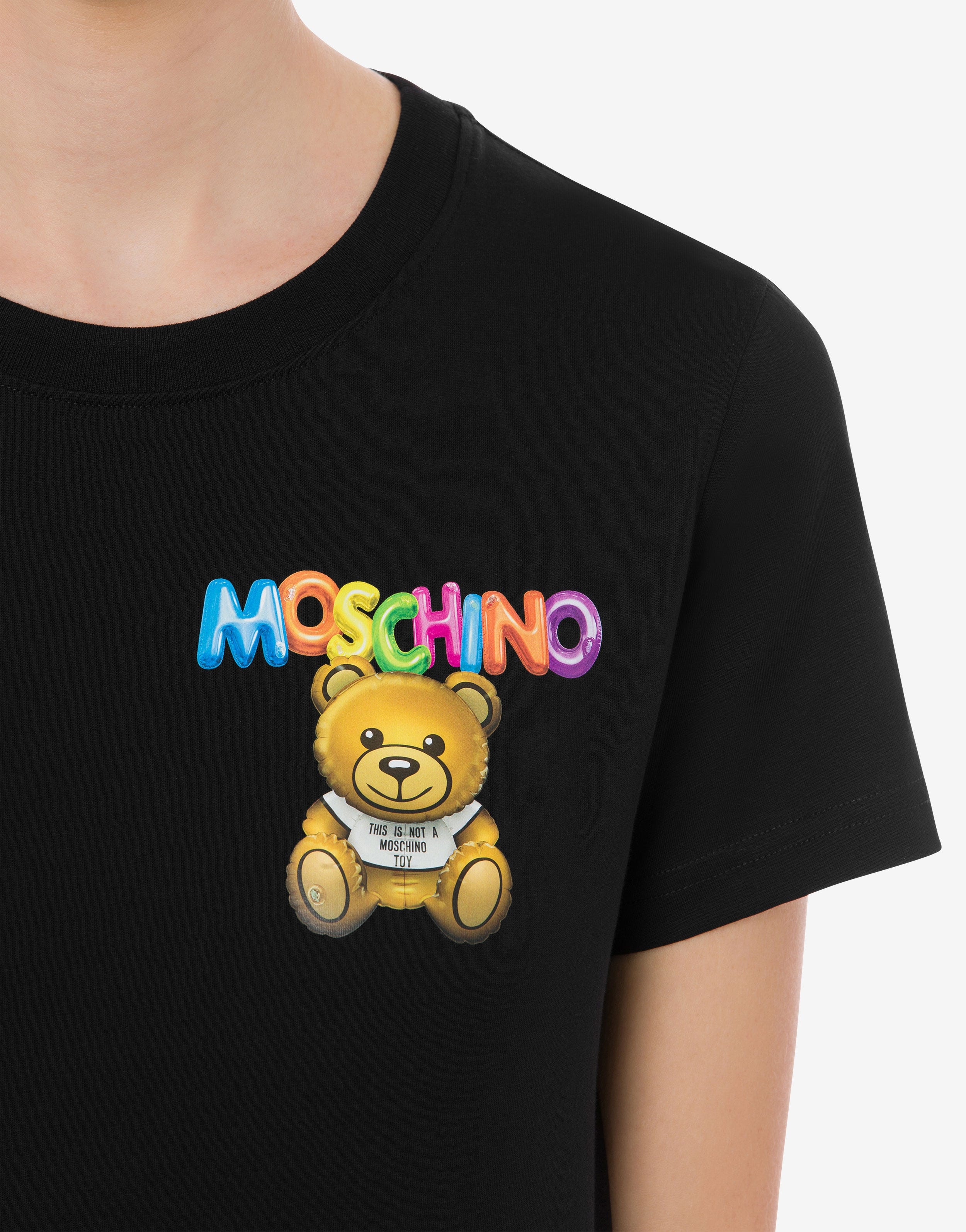 Moschino LITTLE INFLATABLE TEDDY BEAR JERSEY T-SHIRT | REVERSIBLE 