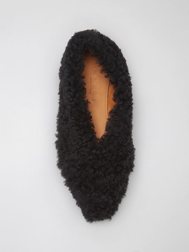 BLACK-BLUE SHEARLING BALLERINA - 4
