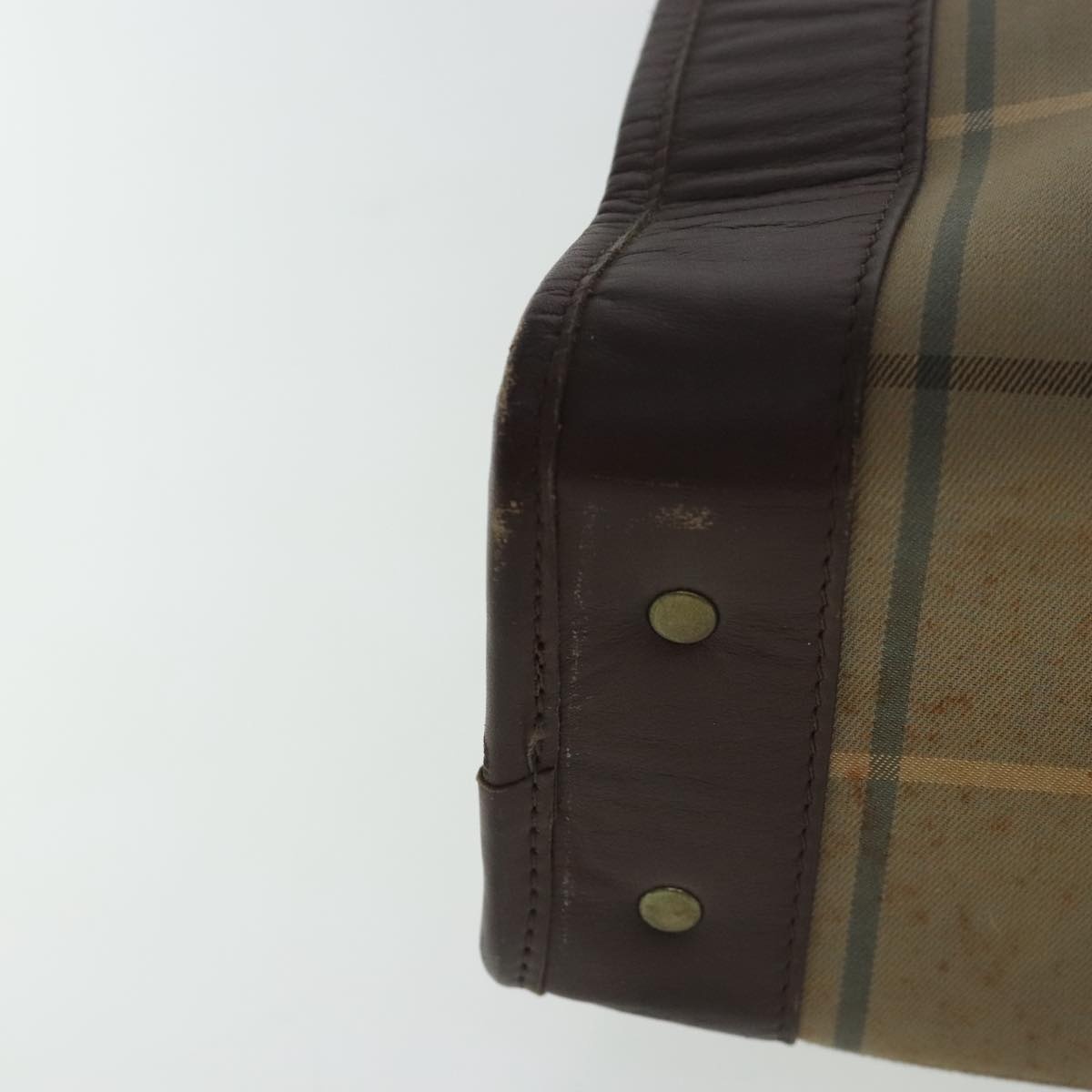 Burberry Nova Check Hand Bag Canvas Leather Brown - 10