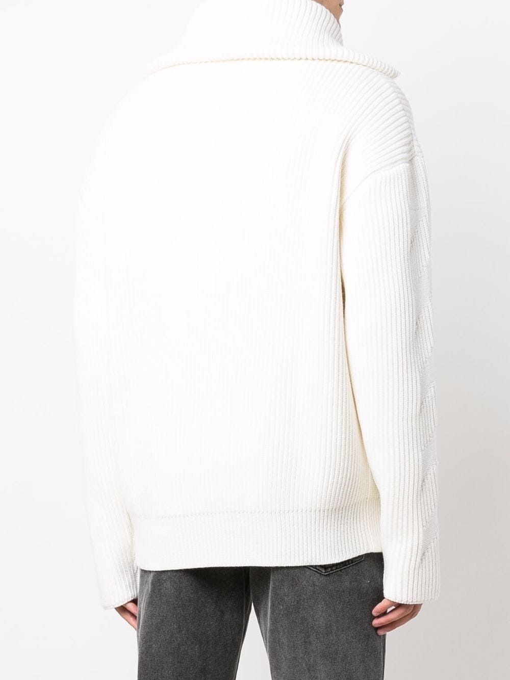 zipped rib knitted jumper - 4