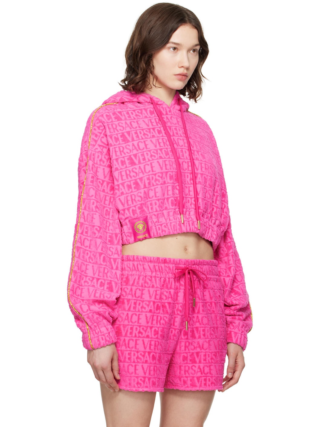 Pink 'I Heart Baroque' Crop Hoodie - 2