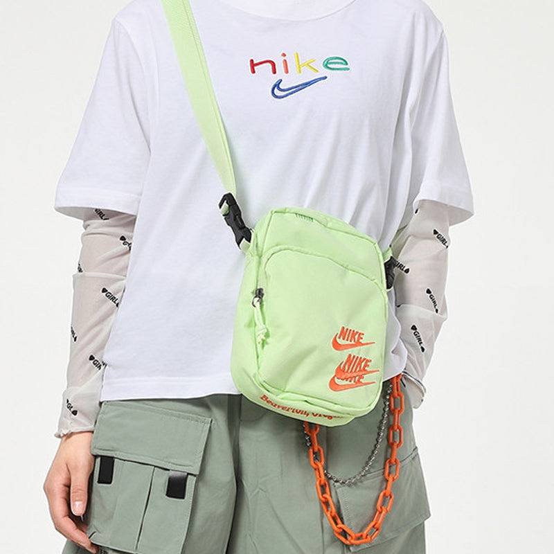 Nike Heritage Embroidered "Triple Logo" Sling Bag 'Light Lime Green' DH3080-383 - 4