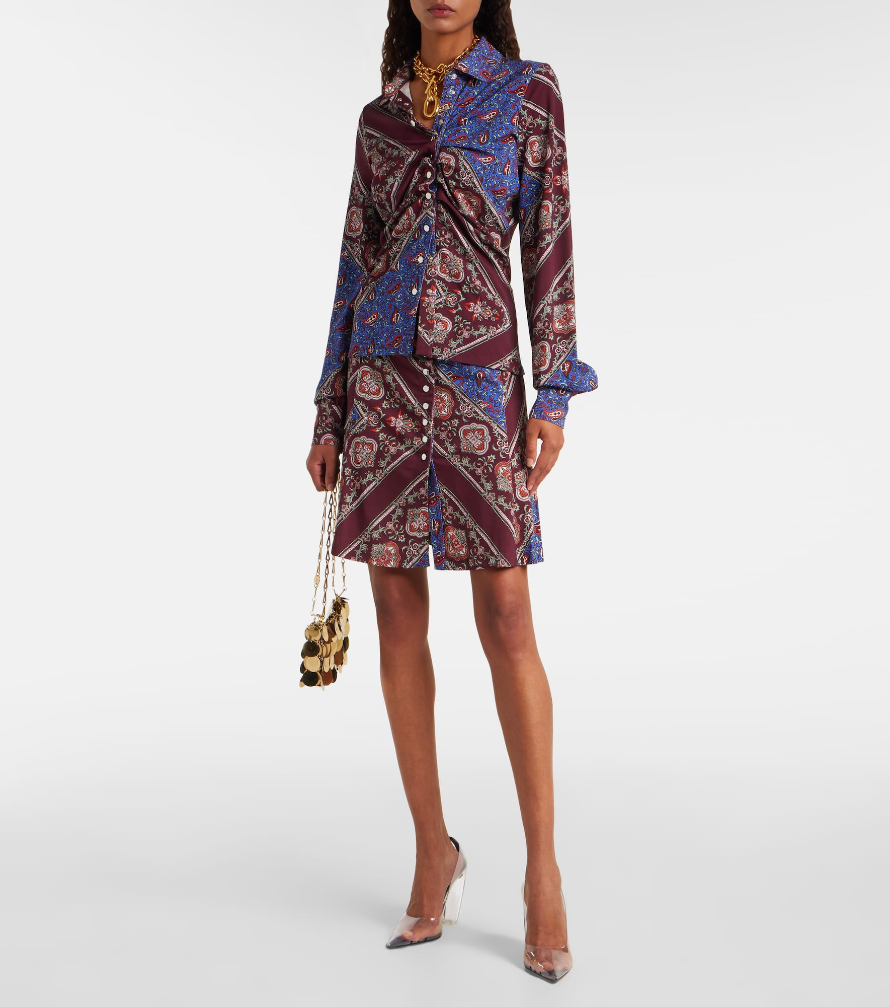 Gathered paisley printed shirt - 2