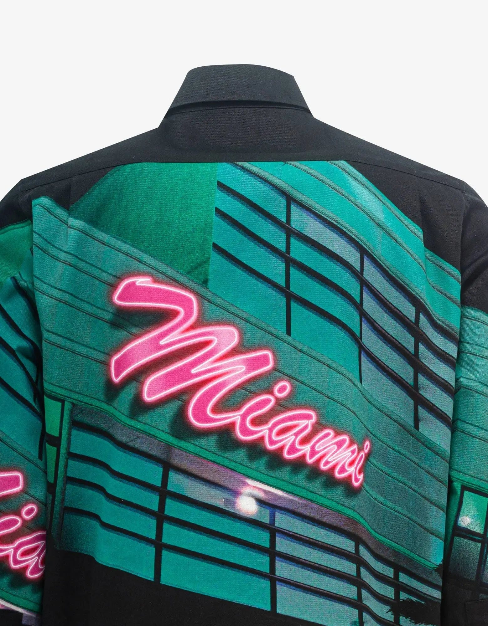 Palm Angels Black Miami Print Workwear Shirt - 5