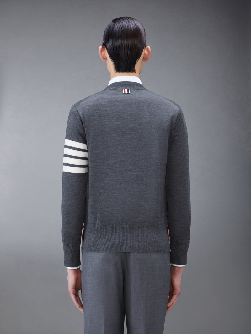 Thom Browne WOOL CLASSIC 4-BAR V-NECK CARDIGAN outlook