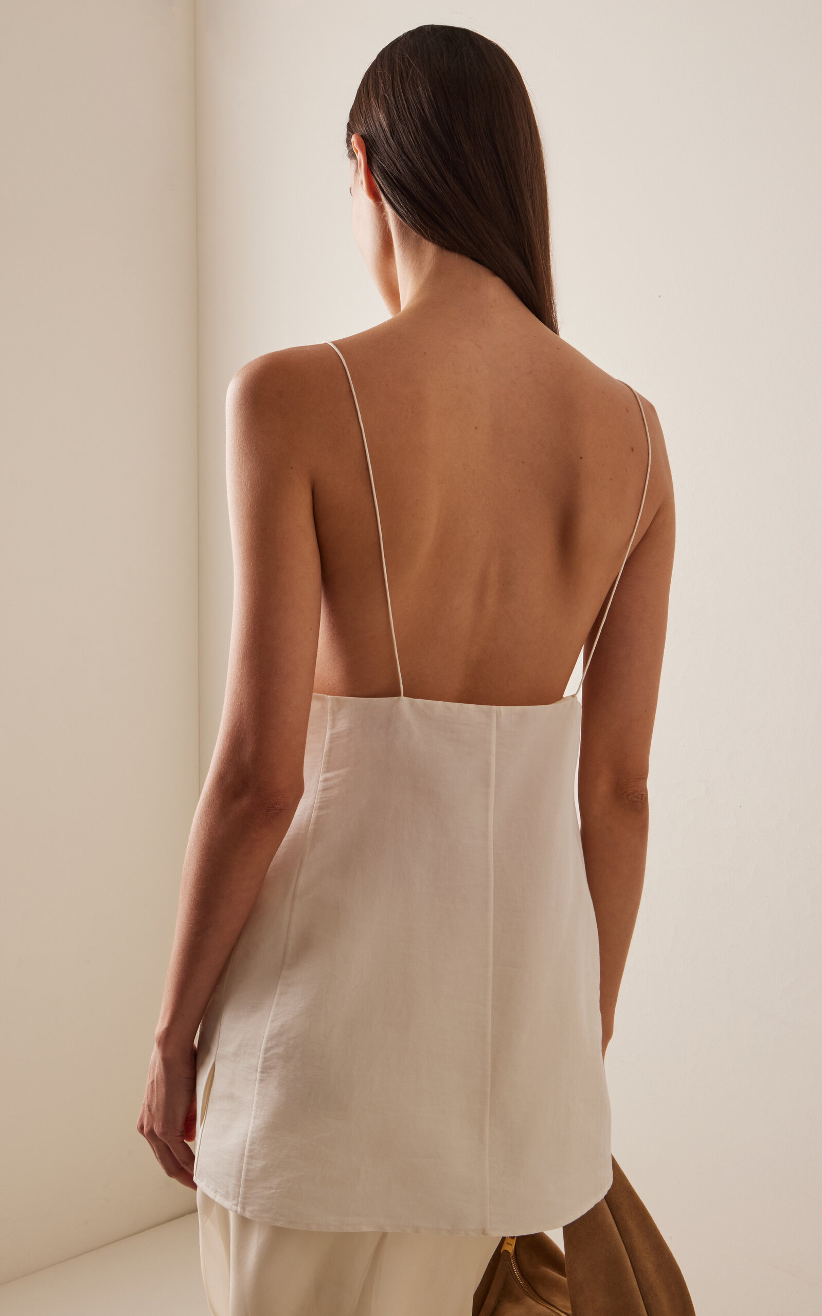 Talsie Silk-Cotton Organza Tank Top neutral - 4
