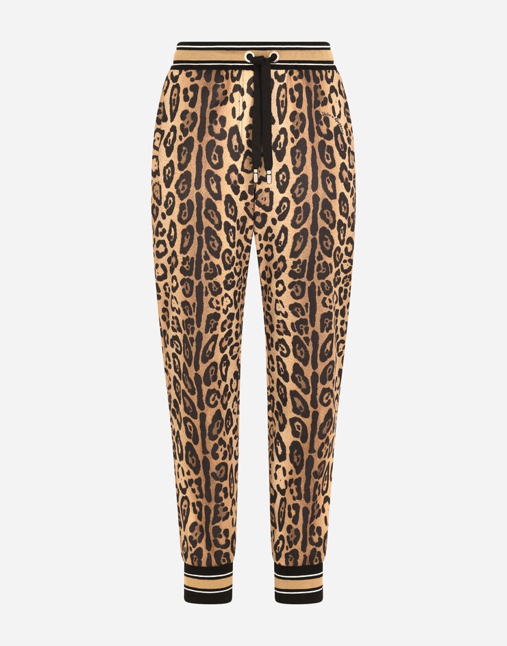 Jersey jogging pants with leopard print - 3