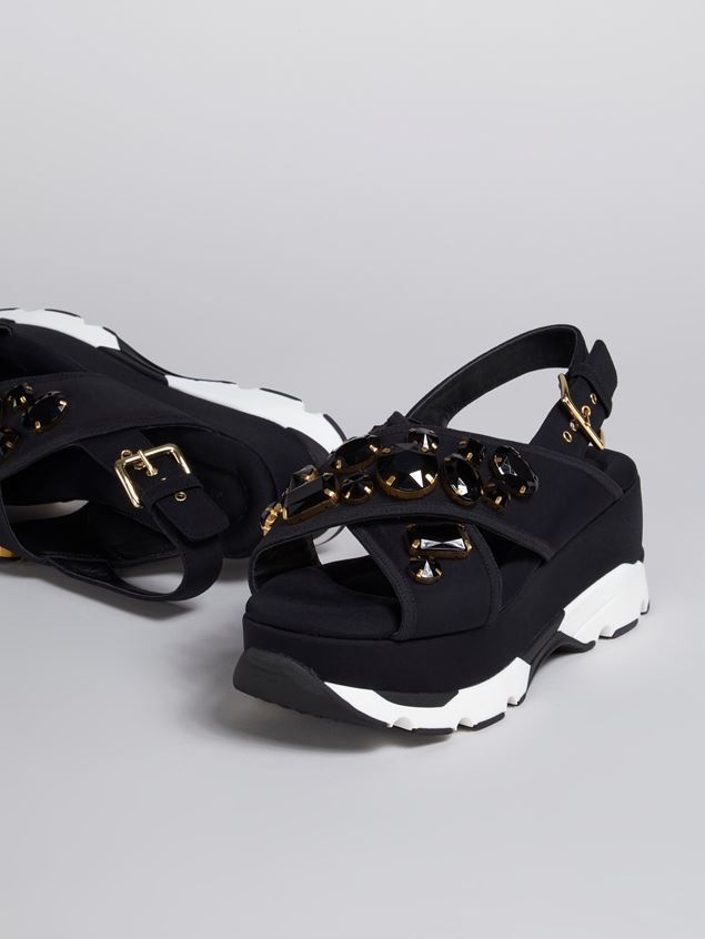 BLACK WEDGE IN TECHNICAL FABRIC - 5