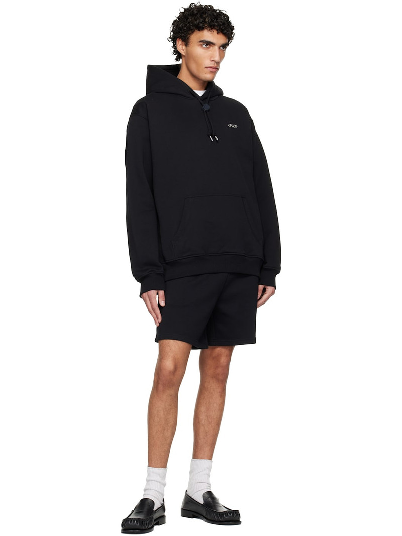 CASABLANCA Black Warped Logo Sweat Shorts outlook