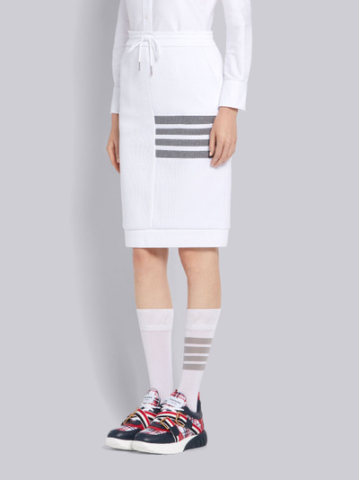 Thom Browne White Waffle Knit Sack 4-Bar Skirt outlook