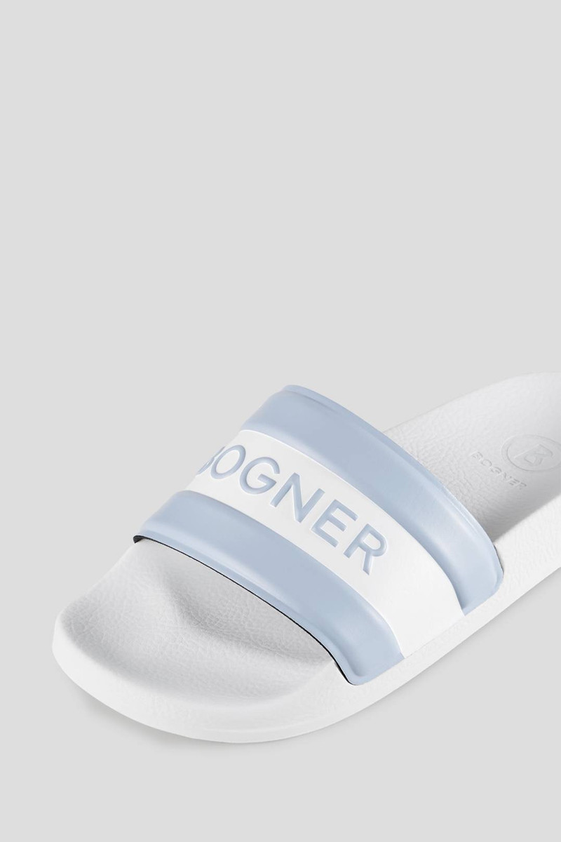 BELIZE SLIDES IN WHITE/LIGHT BLUE 4