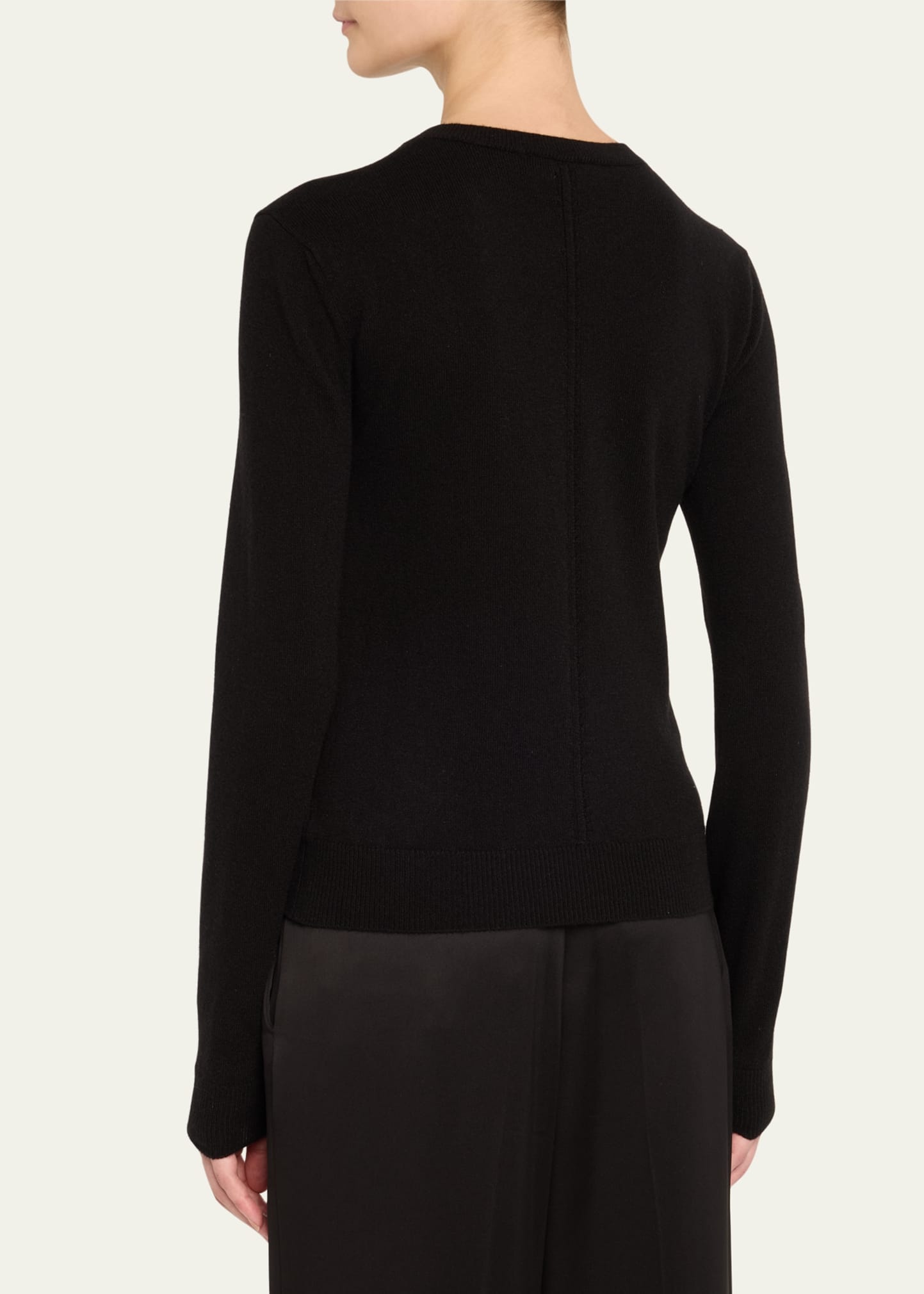 Seamed Crewneck Cashmere Sweater - 3