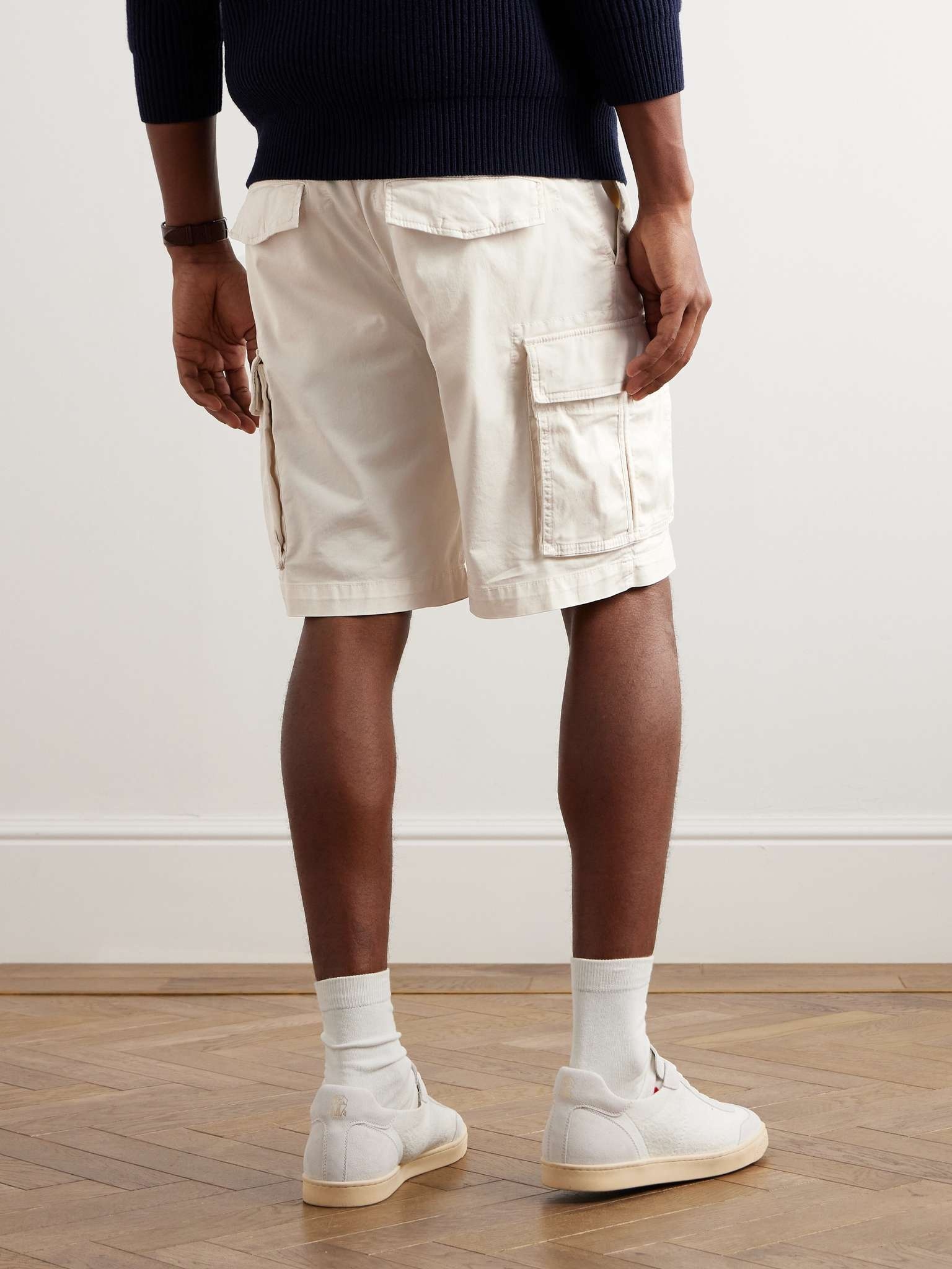 Straight-Leg Cotton-Blend Twill Cargo Shorts - 4