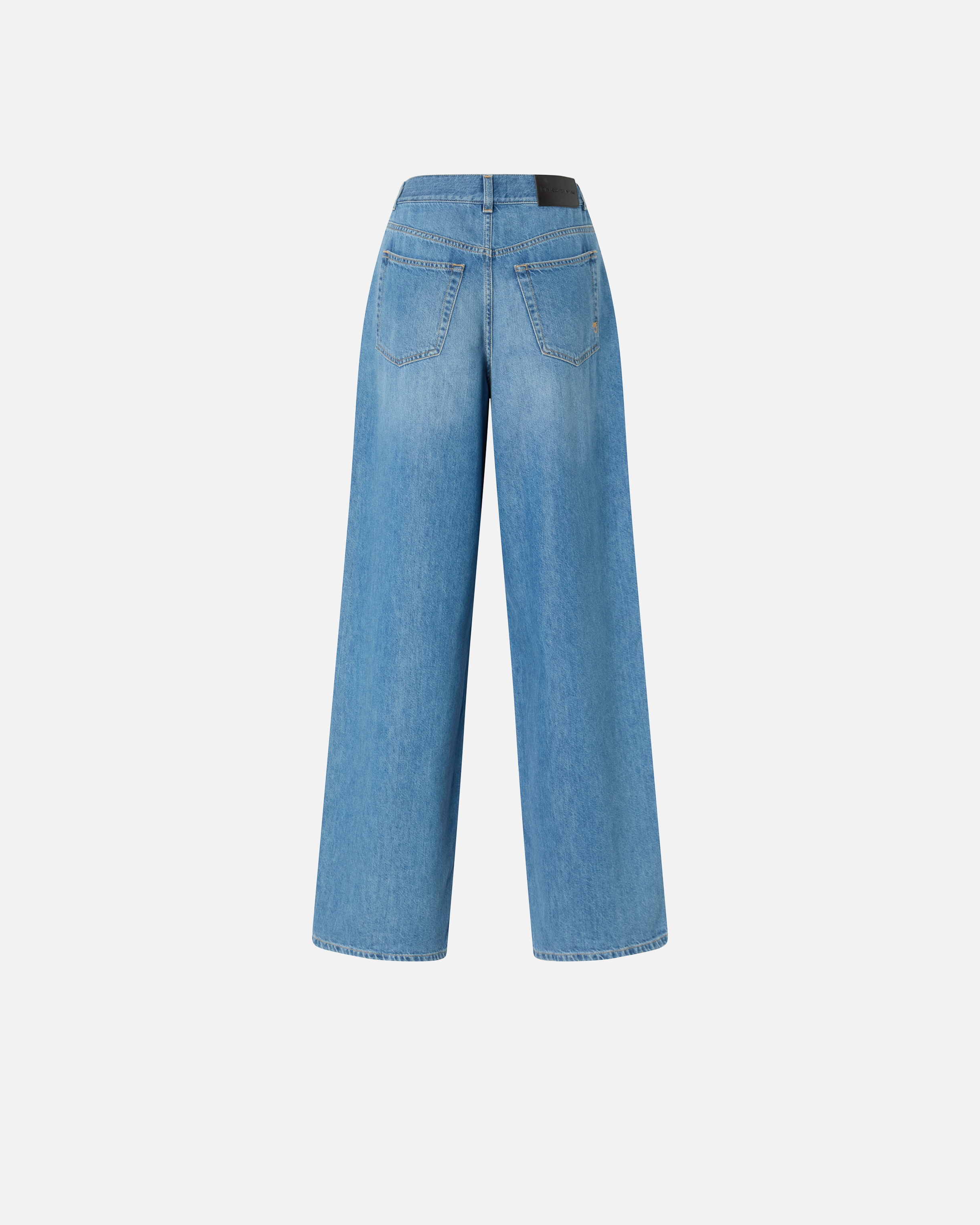 MEDIUM-LIGHT DENIM PALAZZO JEANS - 6