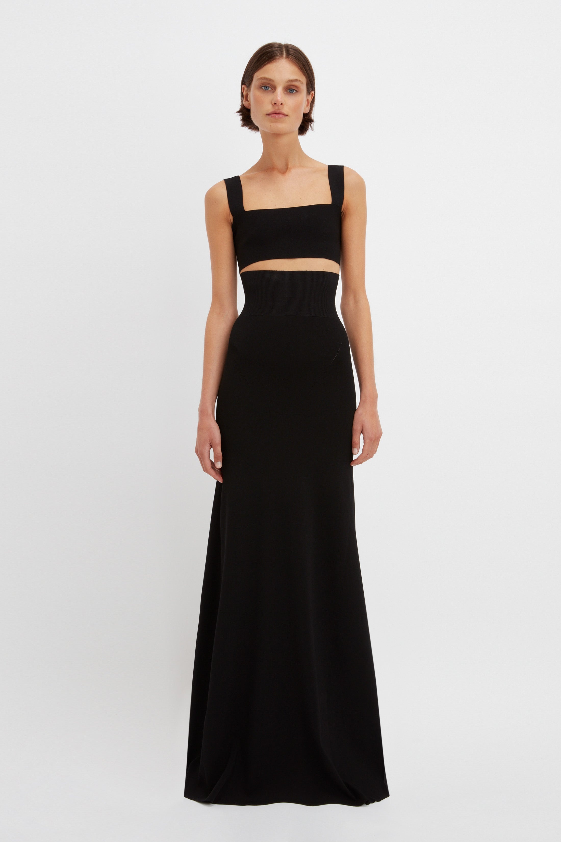 Floor-Length Knitted Skirt In Black - 2