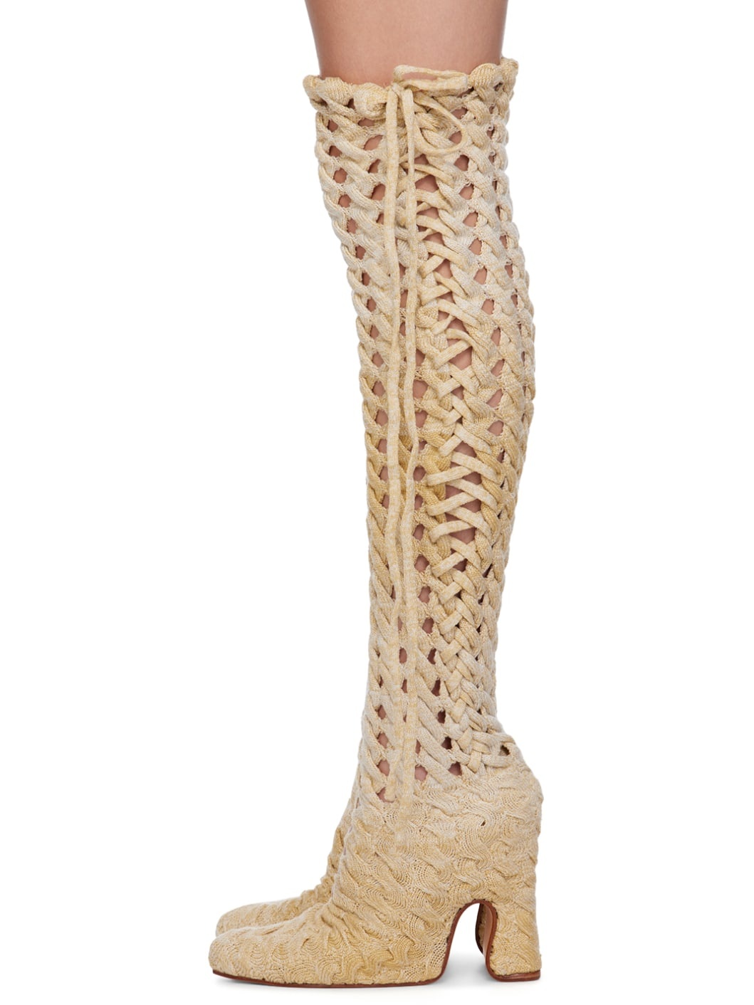 SSENSE Exclusive Off-White Spiral Cable Boots - 3