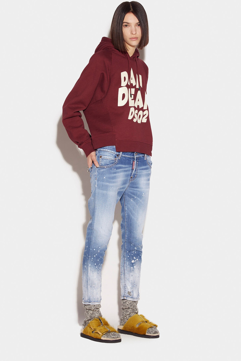 LIGHT OCEAN SPRAY WASH COOL GIRL CROPPED JEANS 1