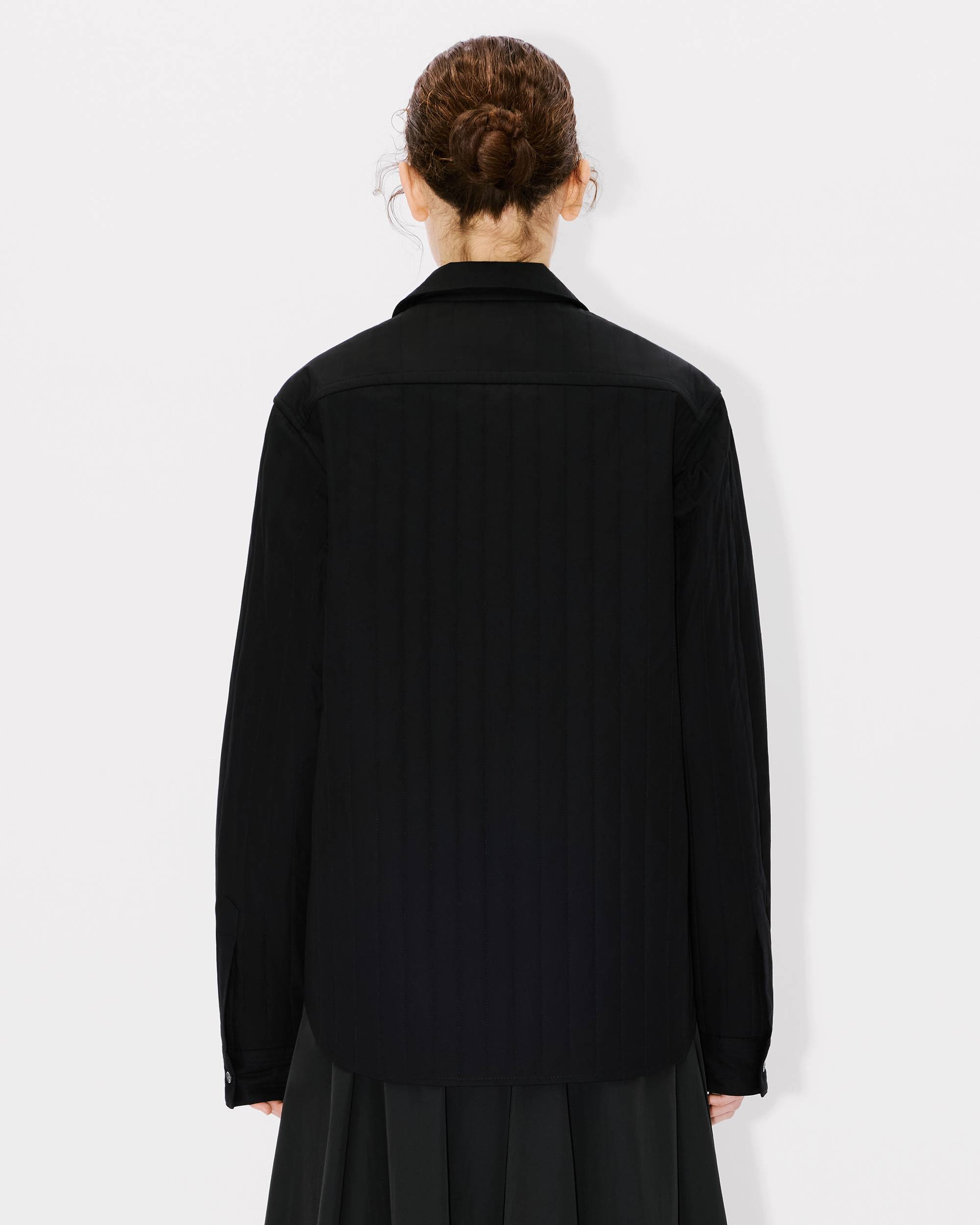 'Boke Flower 2.0' genderless padded overshirt in cotton poplin - 4