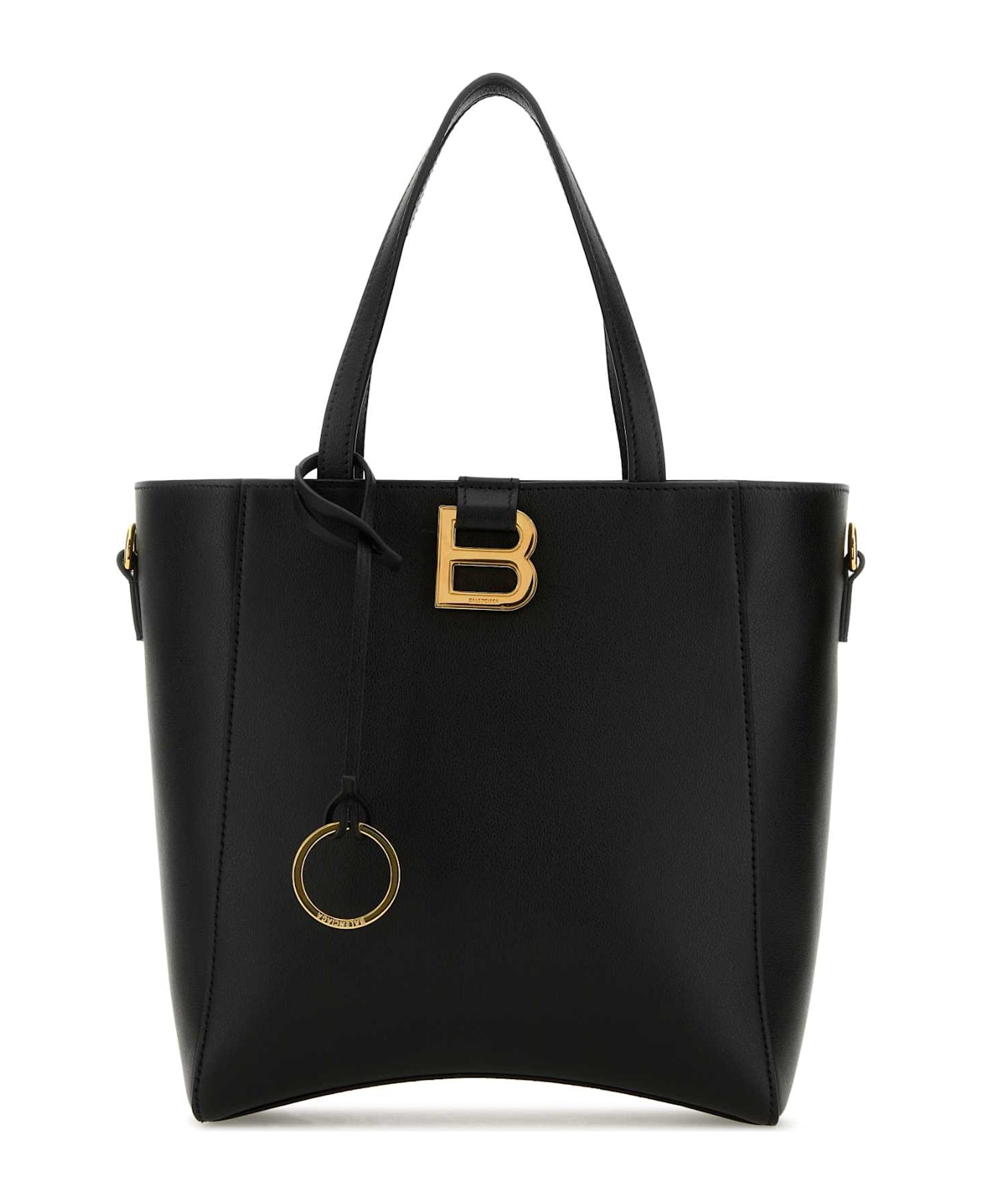Black Leather Small Hourglass Handbag - 1