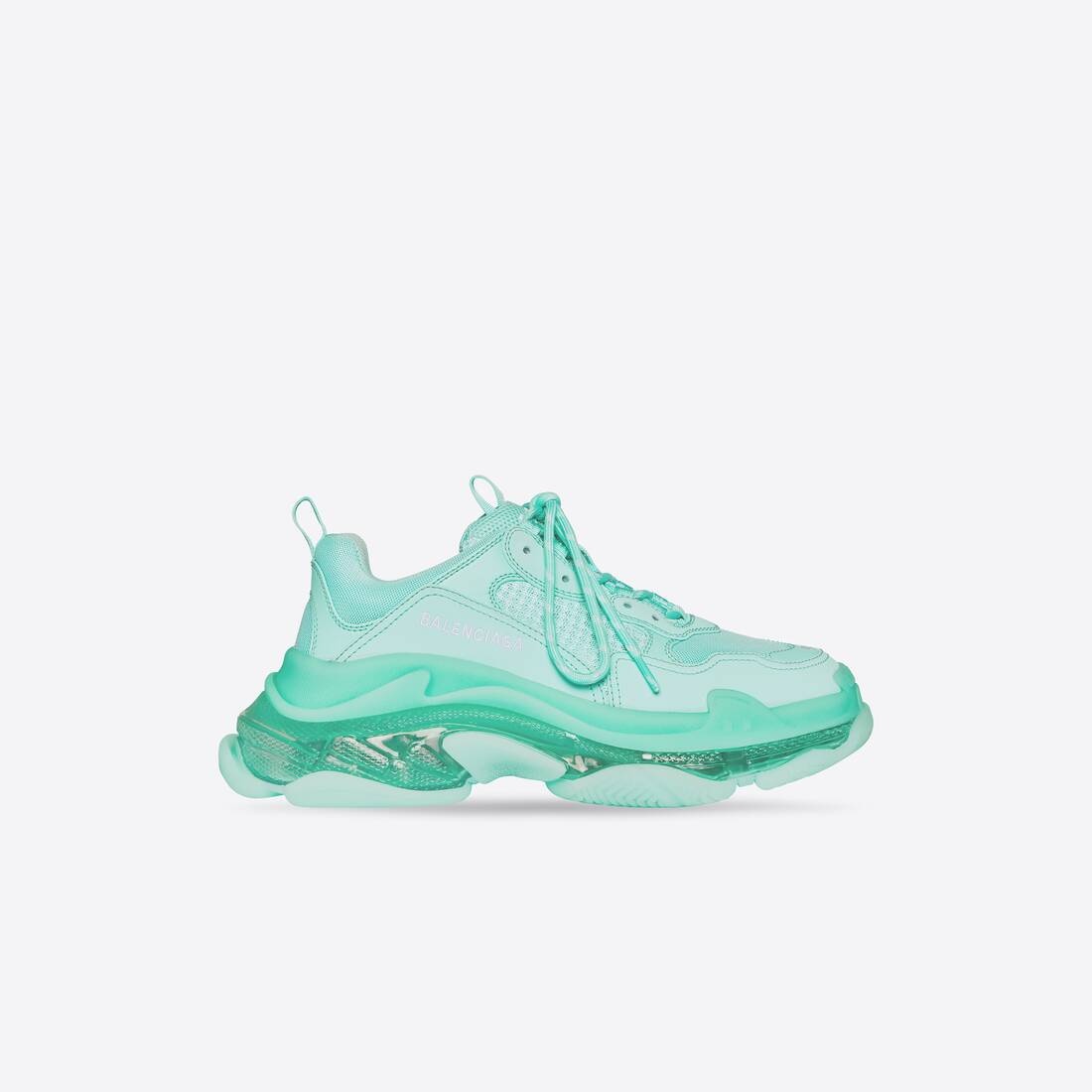 Men's Triple S Sneaker Clear Sole in Green - 1