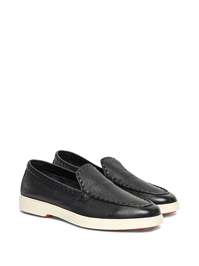 Santoni tumbled-leather loafers outlook