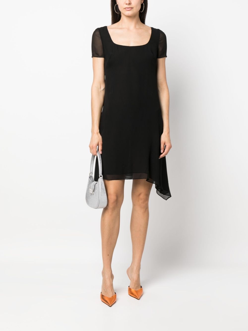 asymmetric-hem short-sleeve dress - 2