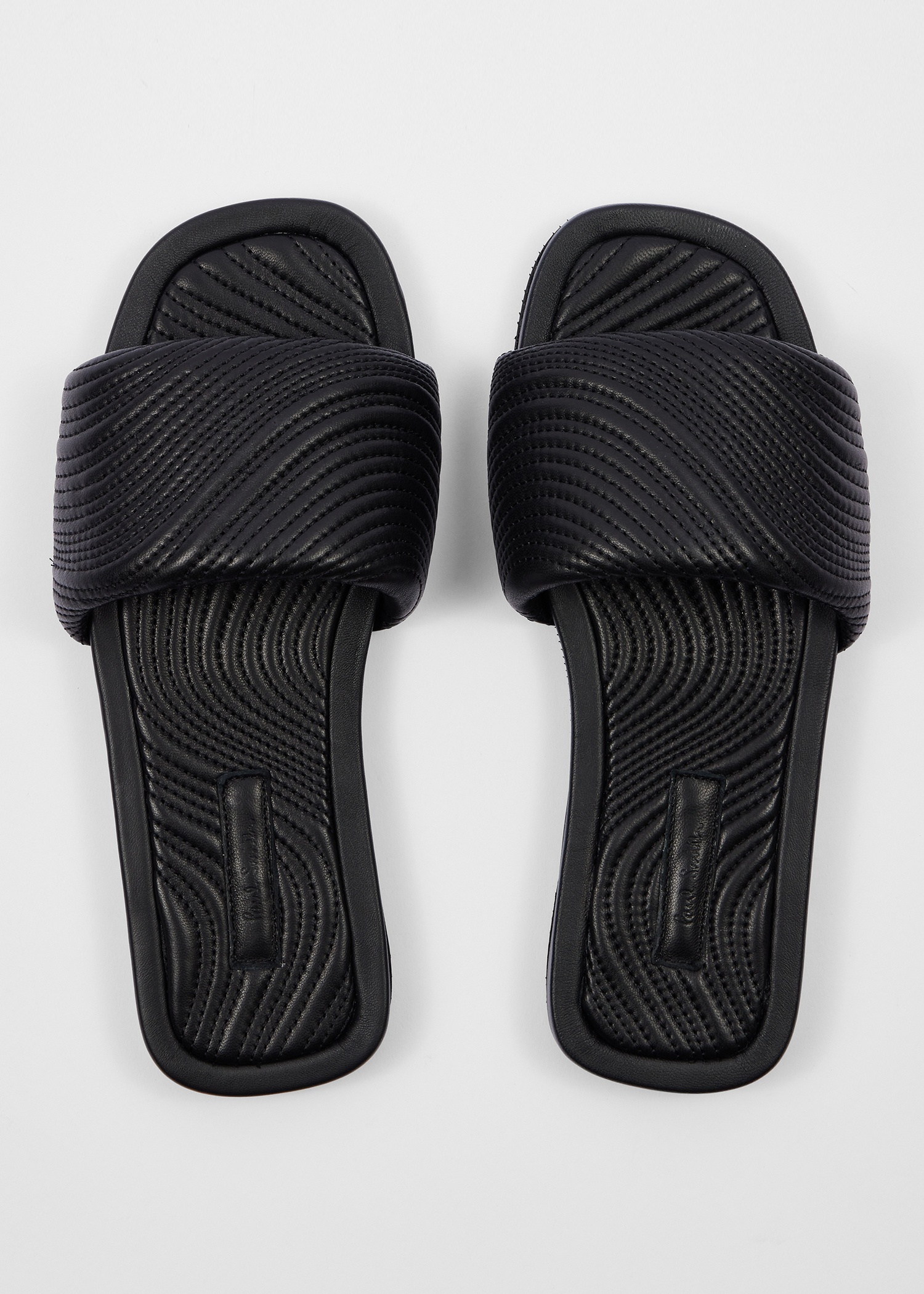 Women's Leather 'Laurel' 'Swirl' Stitch Sliders - 2