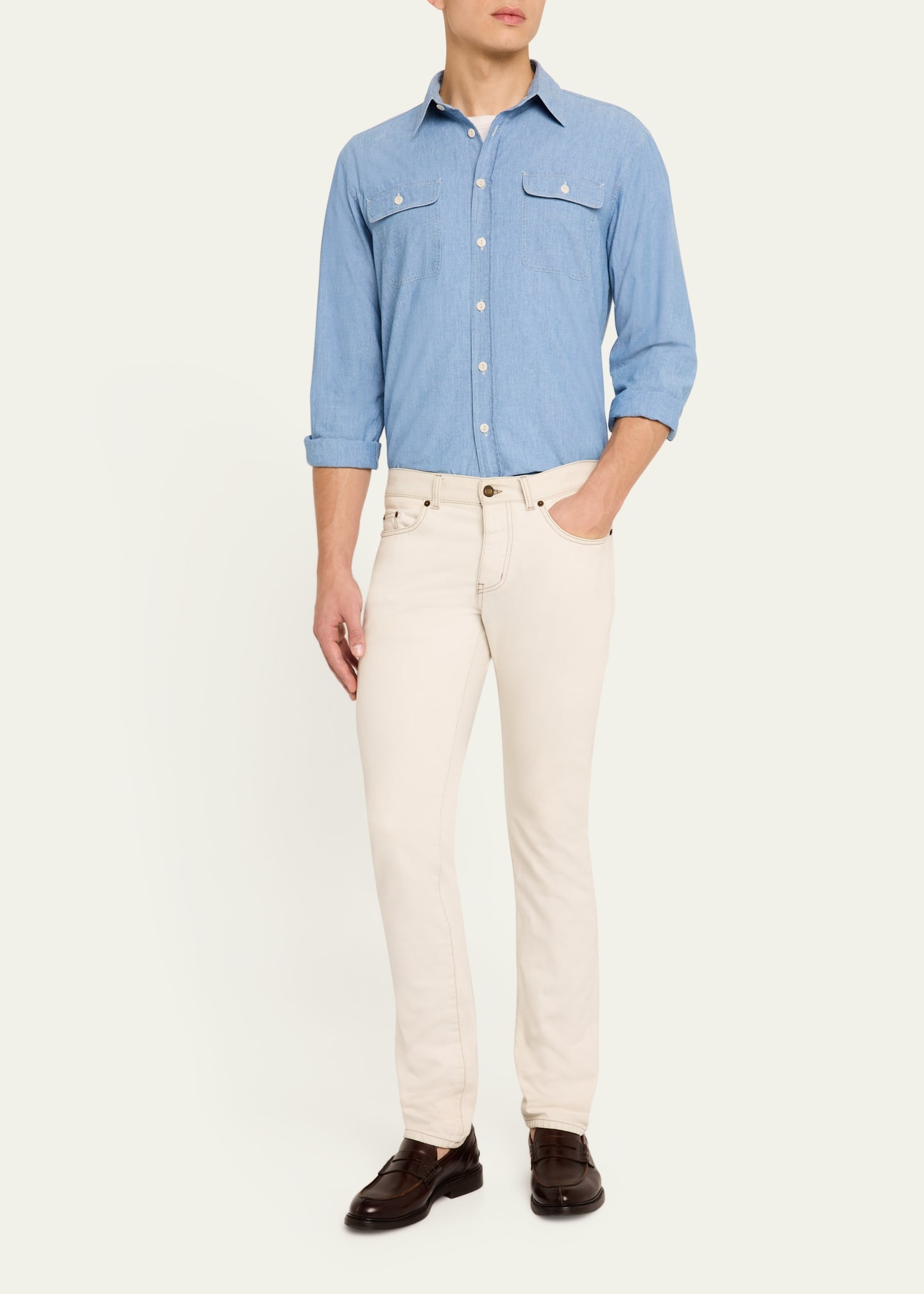 Men's Washed Chambray Sport Shirt - 2