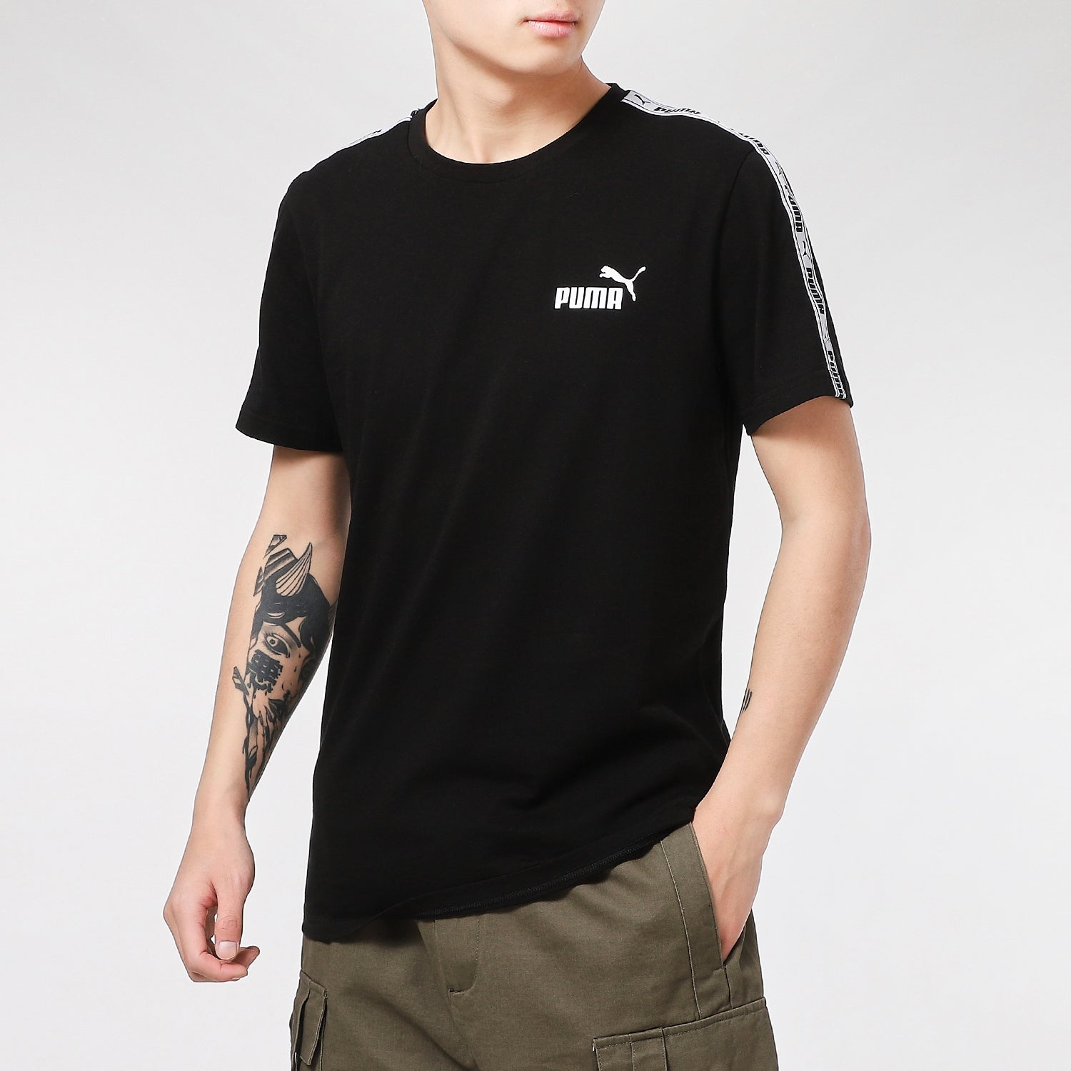 PUMA Taping Logo T-Shirt 'Black' 532557-01 - 4