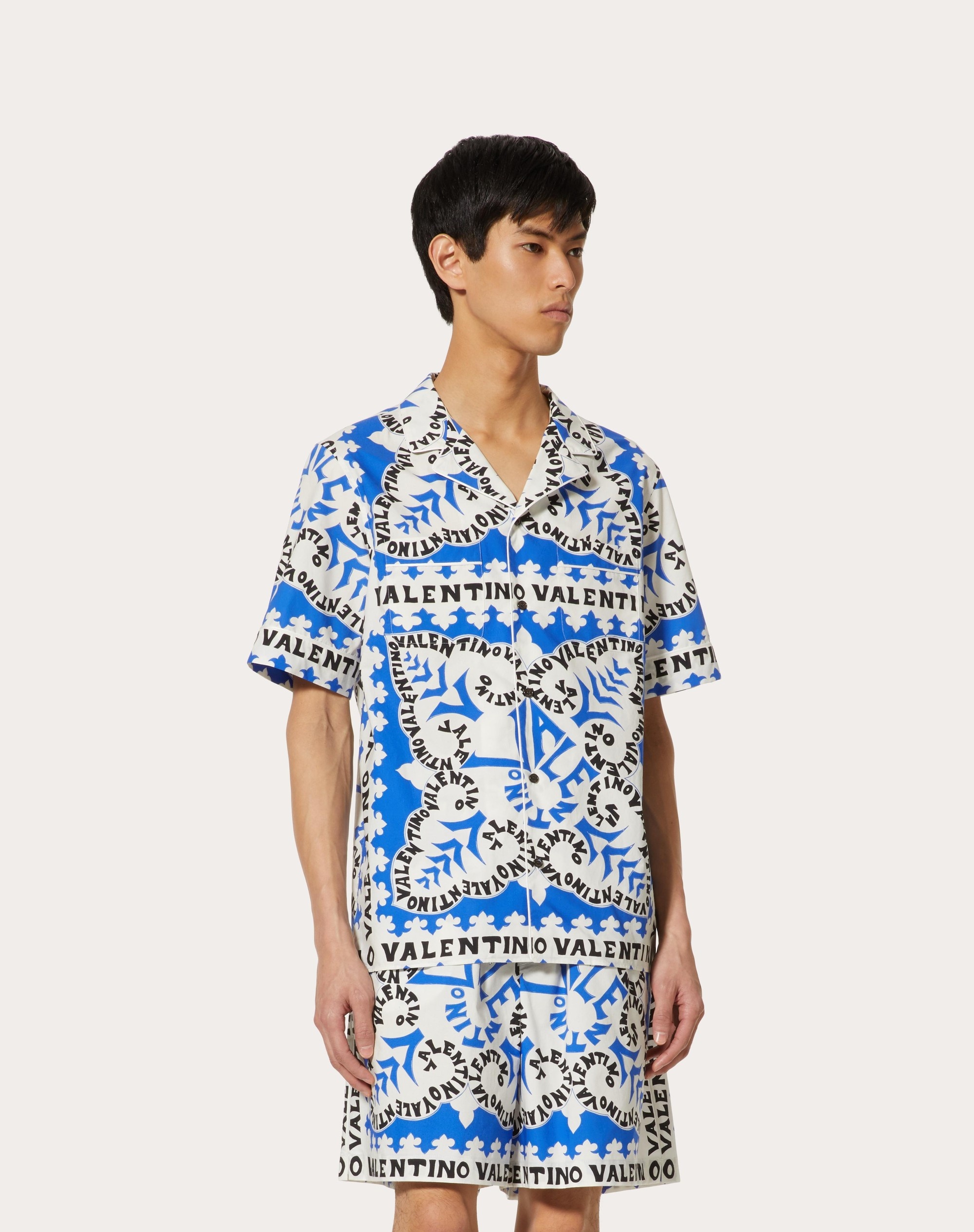 COTTON SHIRT WITH MINI BANDANA PRINT - 3