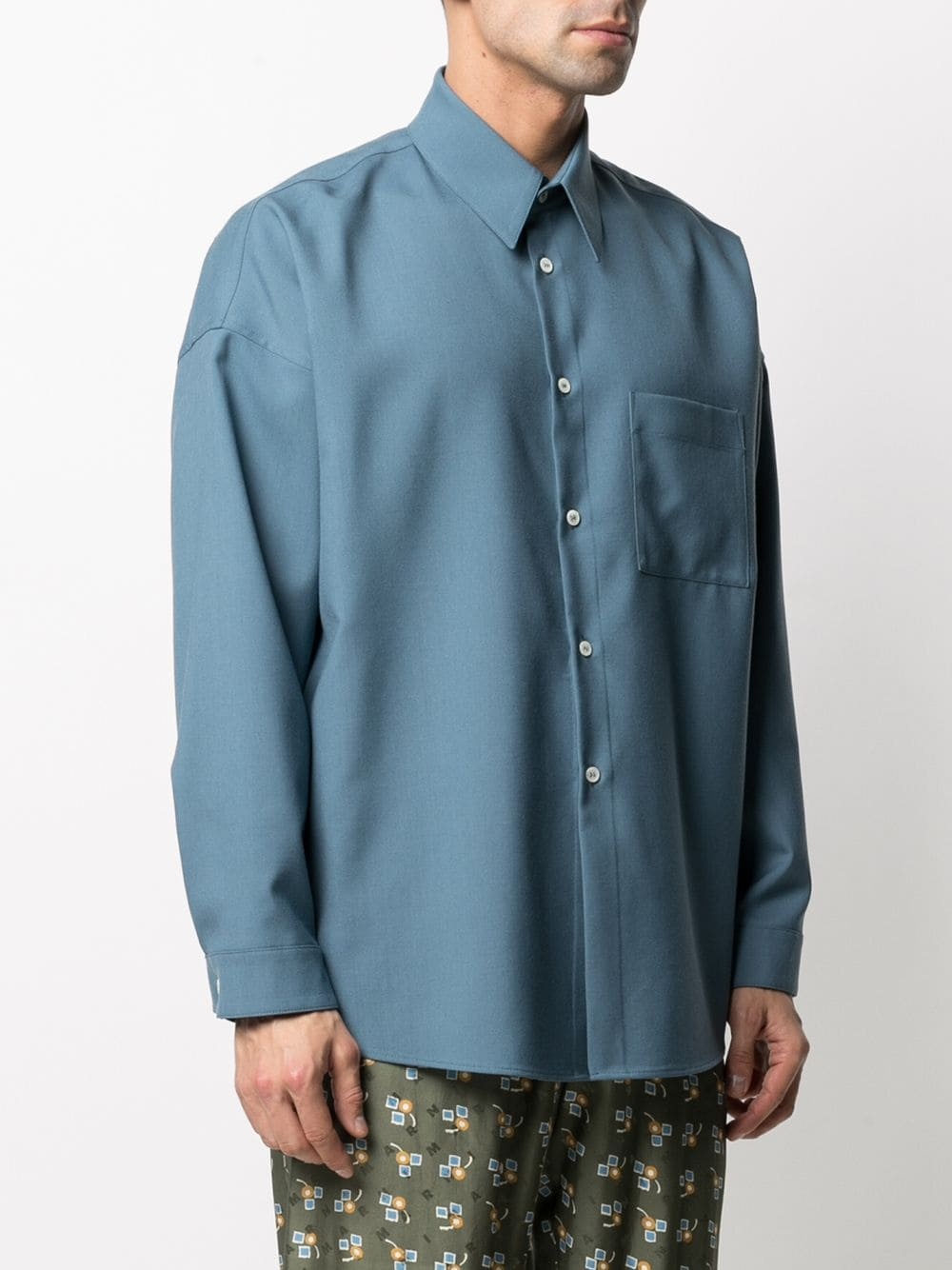 long-sleeve wool shirt - 3