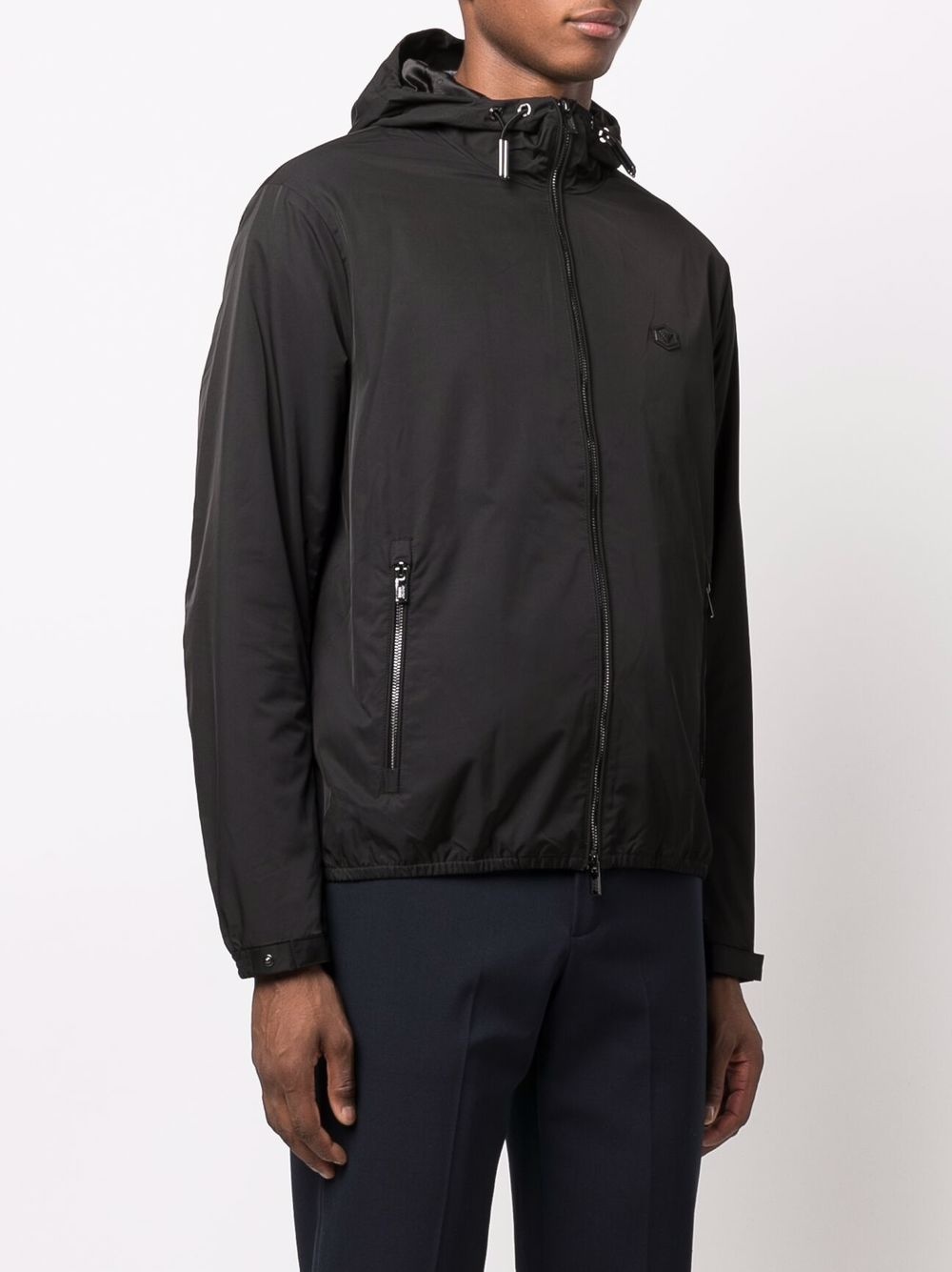 logo-patch zip-up lightweight jacket - 3