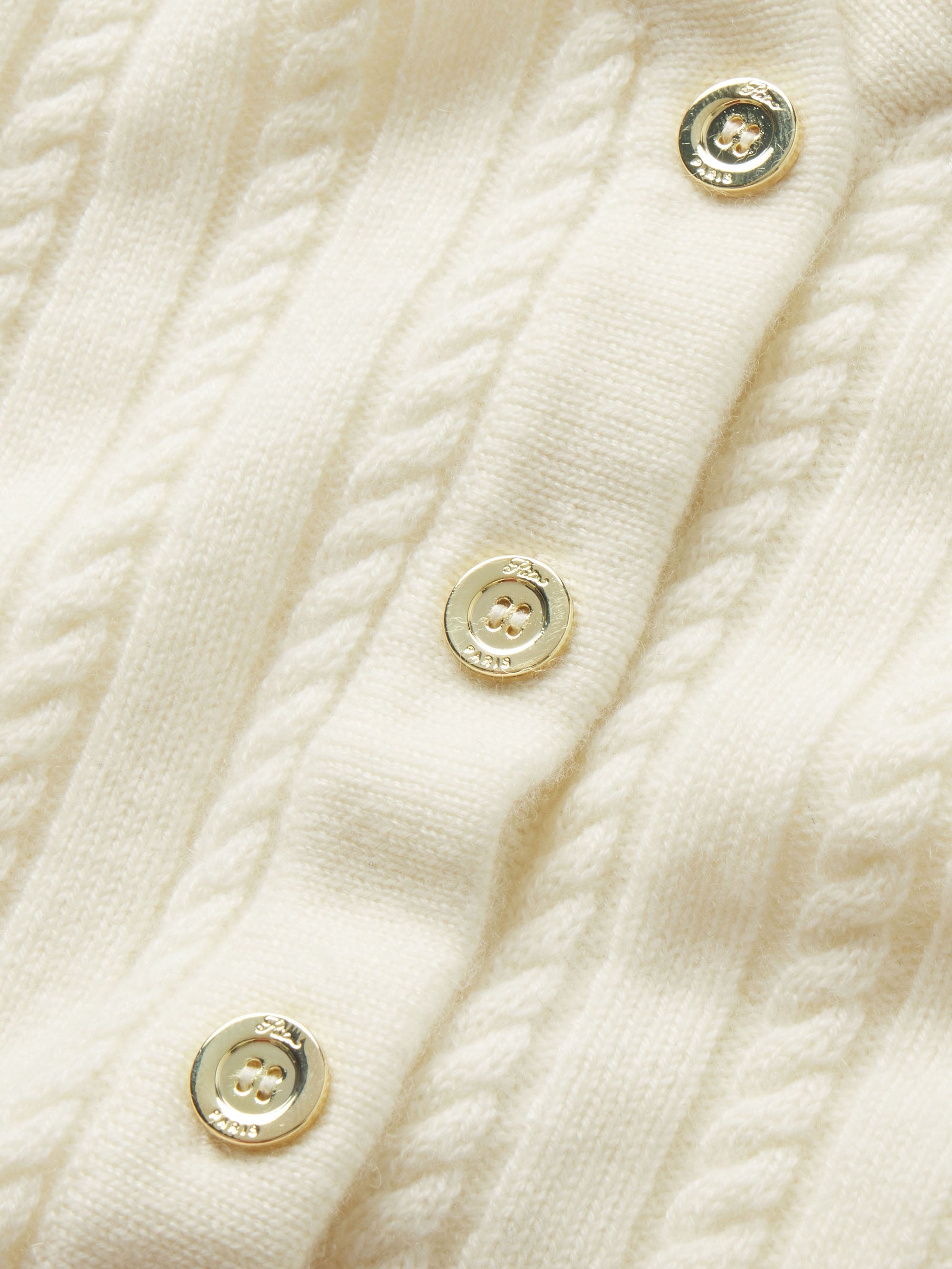 Ritz Cable Cardigan in Cream - 3