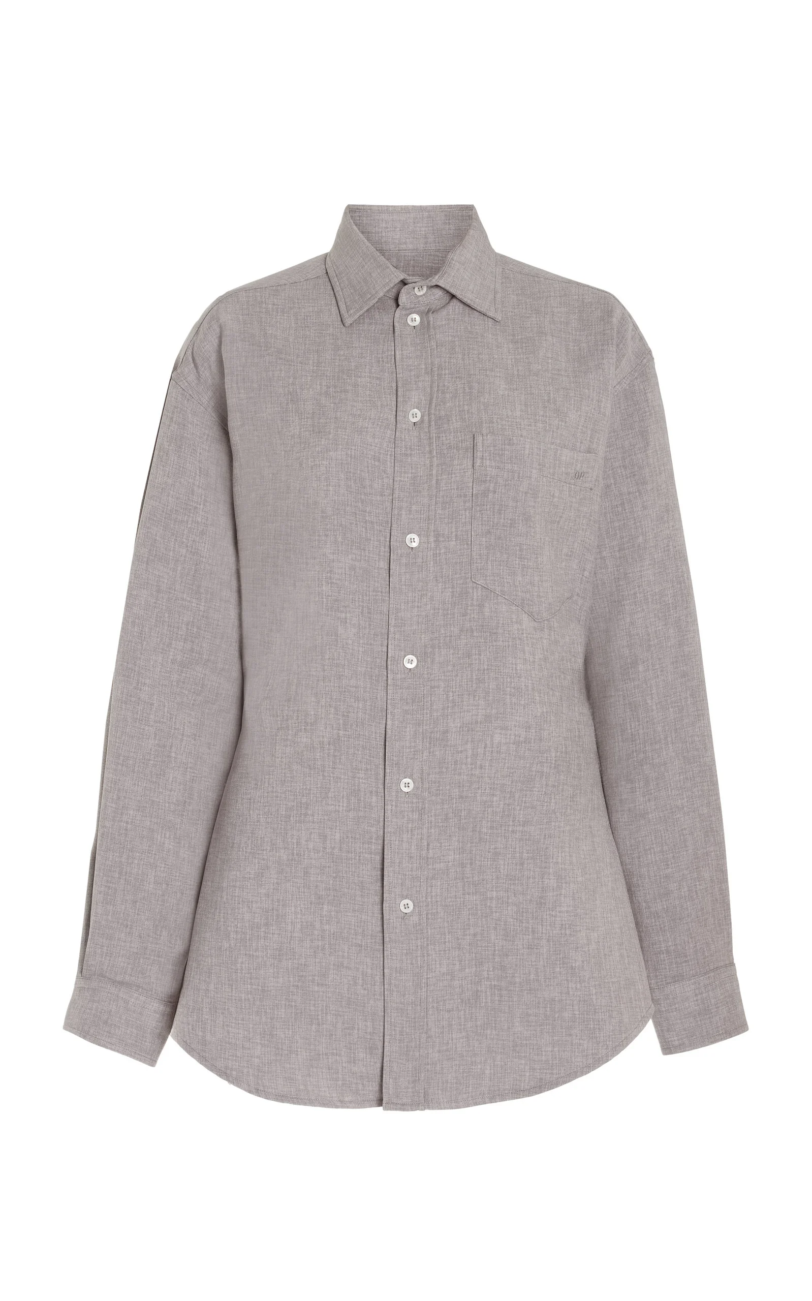 Anne Tailored Poplin Shirt grey - 1