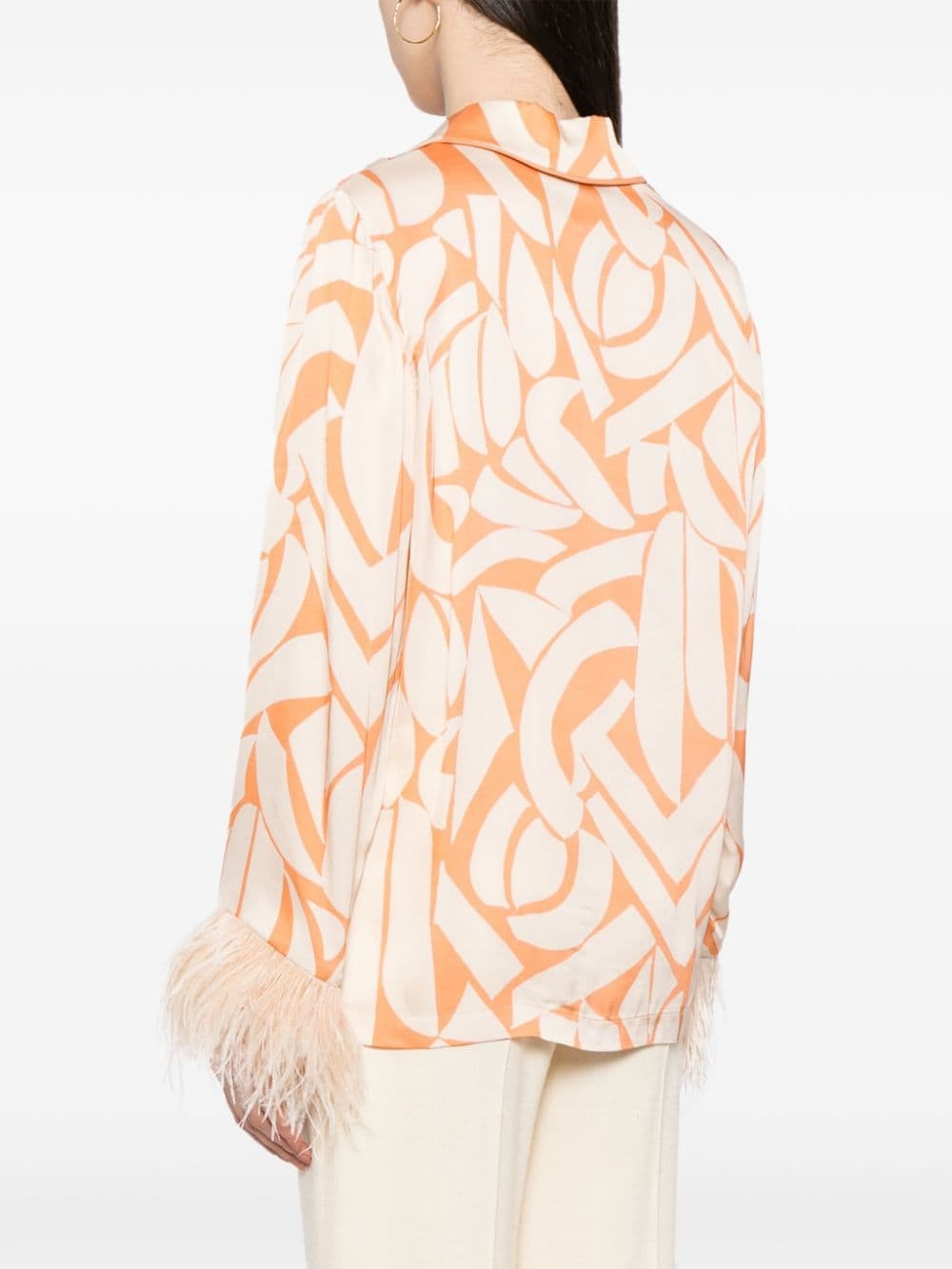 Braza feather-trim shirt - 4