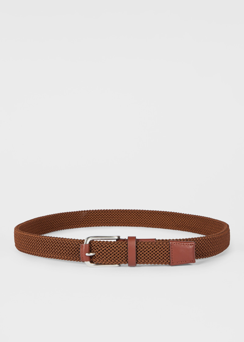 Paul Smith Brown Woven Stretch Belt outlook