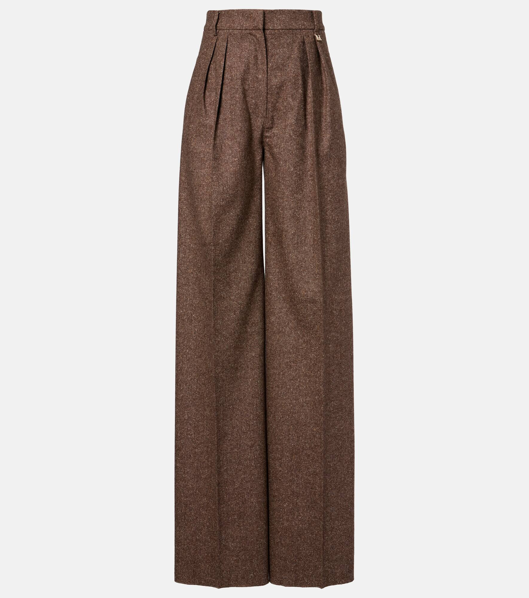 Brava wool and silk-blend wide-leg pants - 1