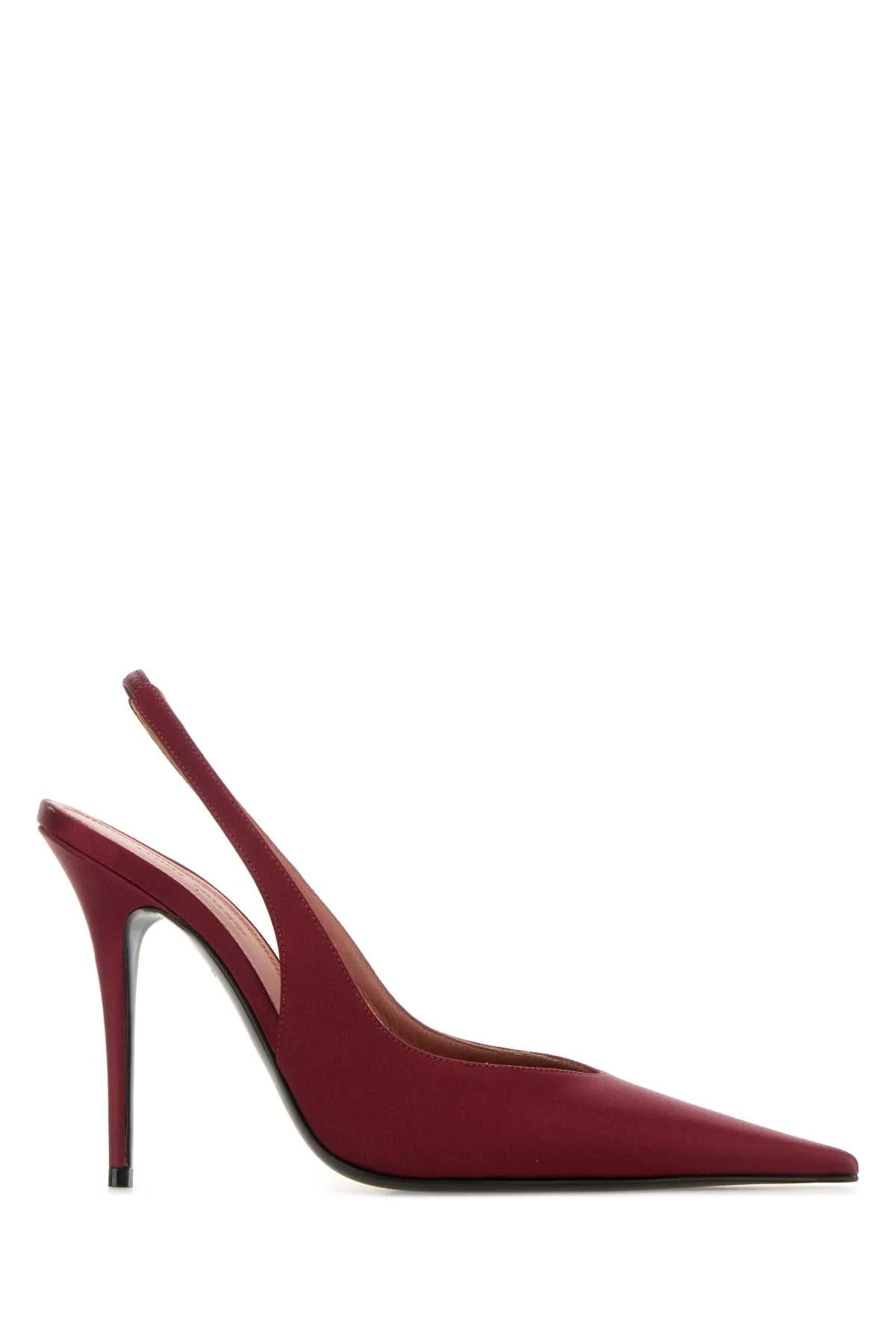 Amina Muaddi Women Red Satin Anok Pumps - 1