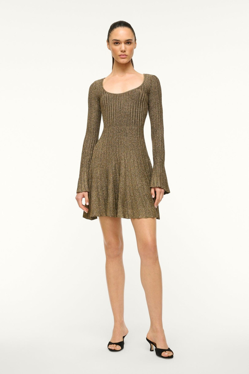 STAUD STAUD RAQUEL DRESS METALLIC GOLD outlook