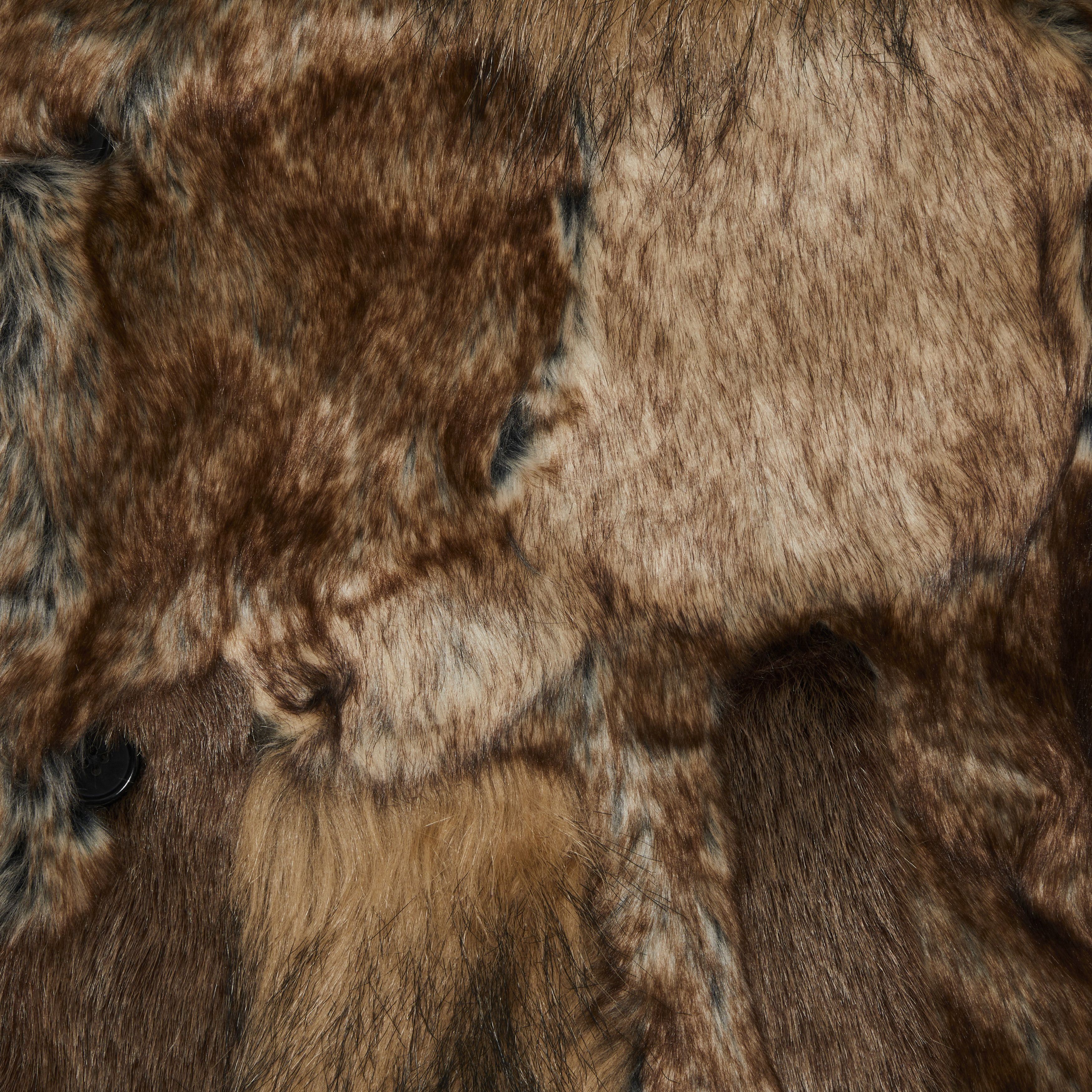 Supreme x MM6 Maison Margiela Patchwork Faux Fur Coat 'Brown' - 3
