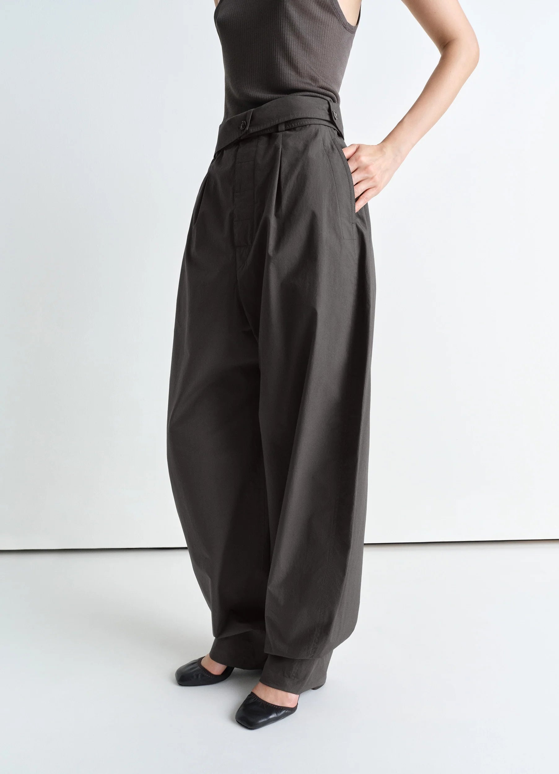 FOLDED WAISTBAND PANTS - 6