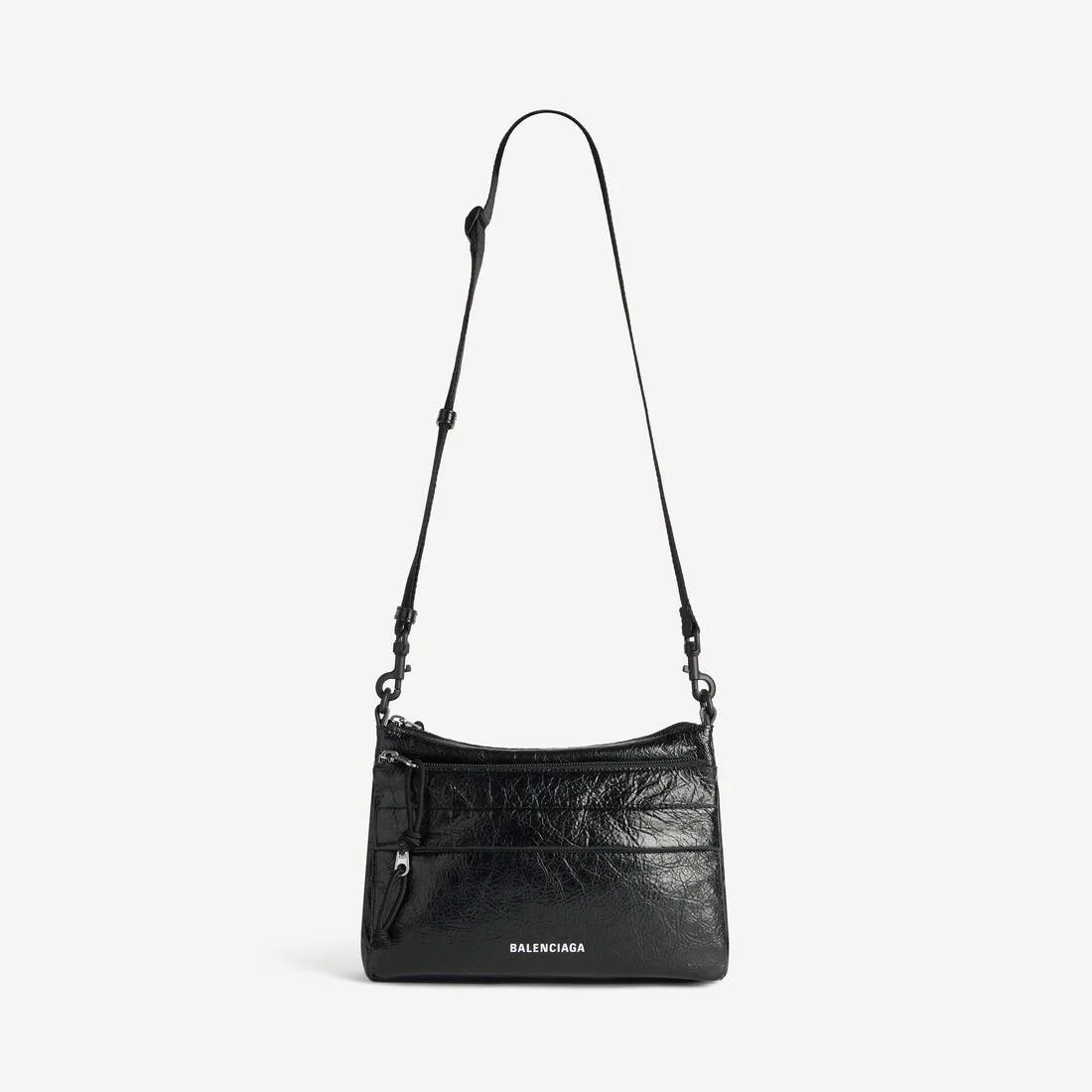 Men's Explorer Double Pouch Messenger Bag in Black - 1