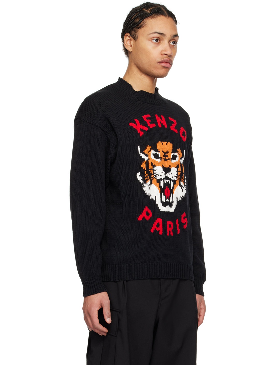 Black Kenzo Paris Lucky Tiger Sweater - 2