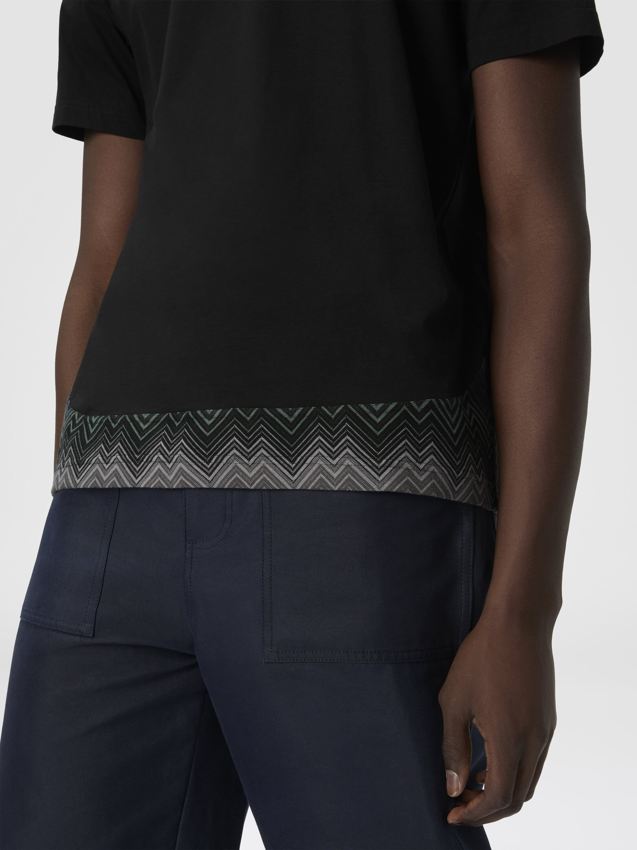 Missoni Short Sleeve T-shirt With Irregular Zigzag Insert in Black at Nordstrom - 4