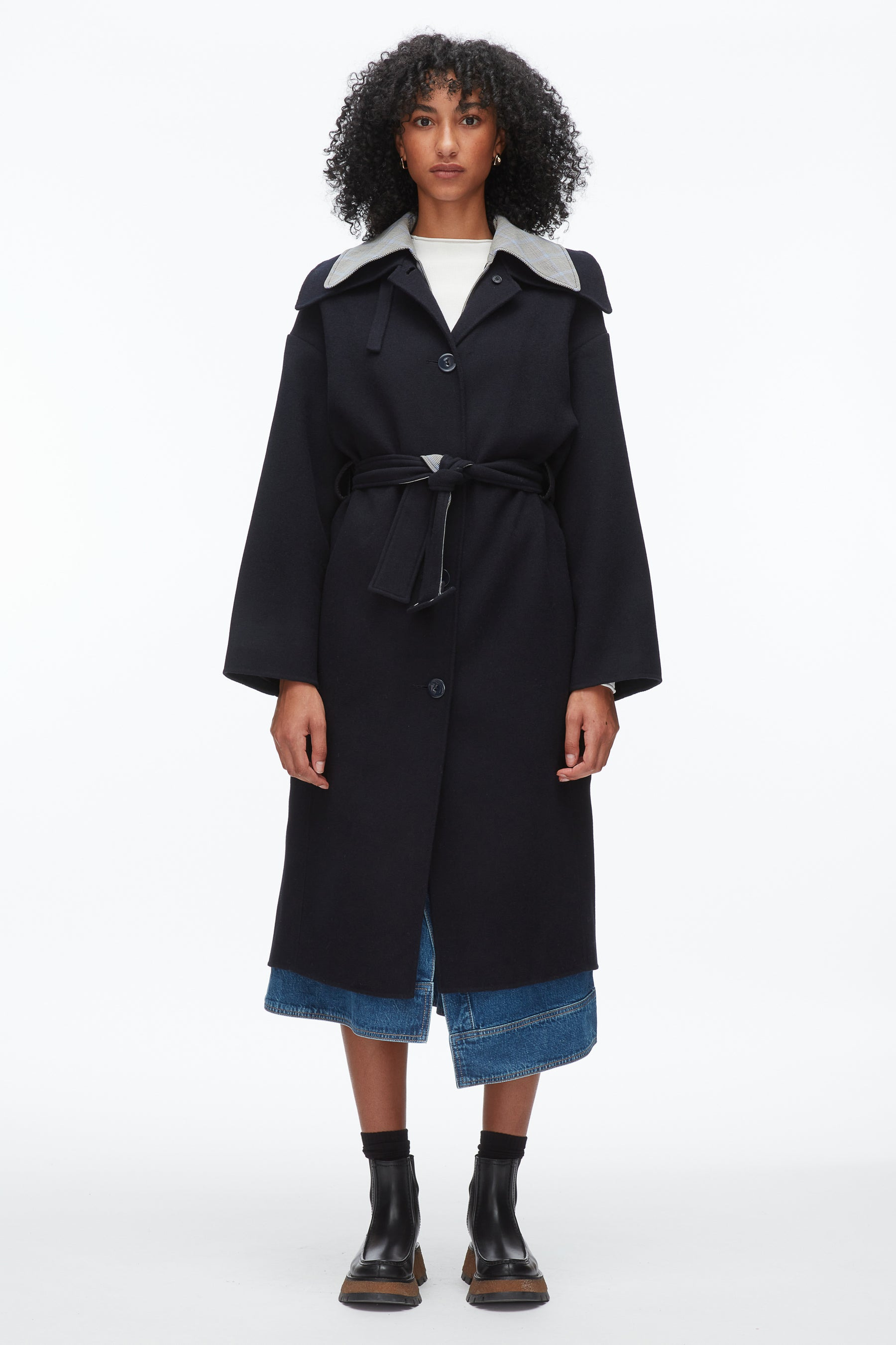 Double Face Wool Belted Coat - 2