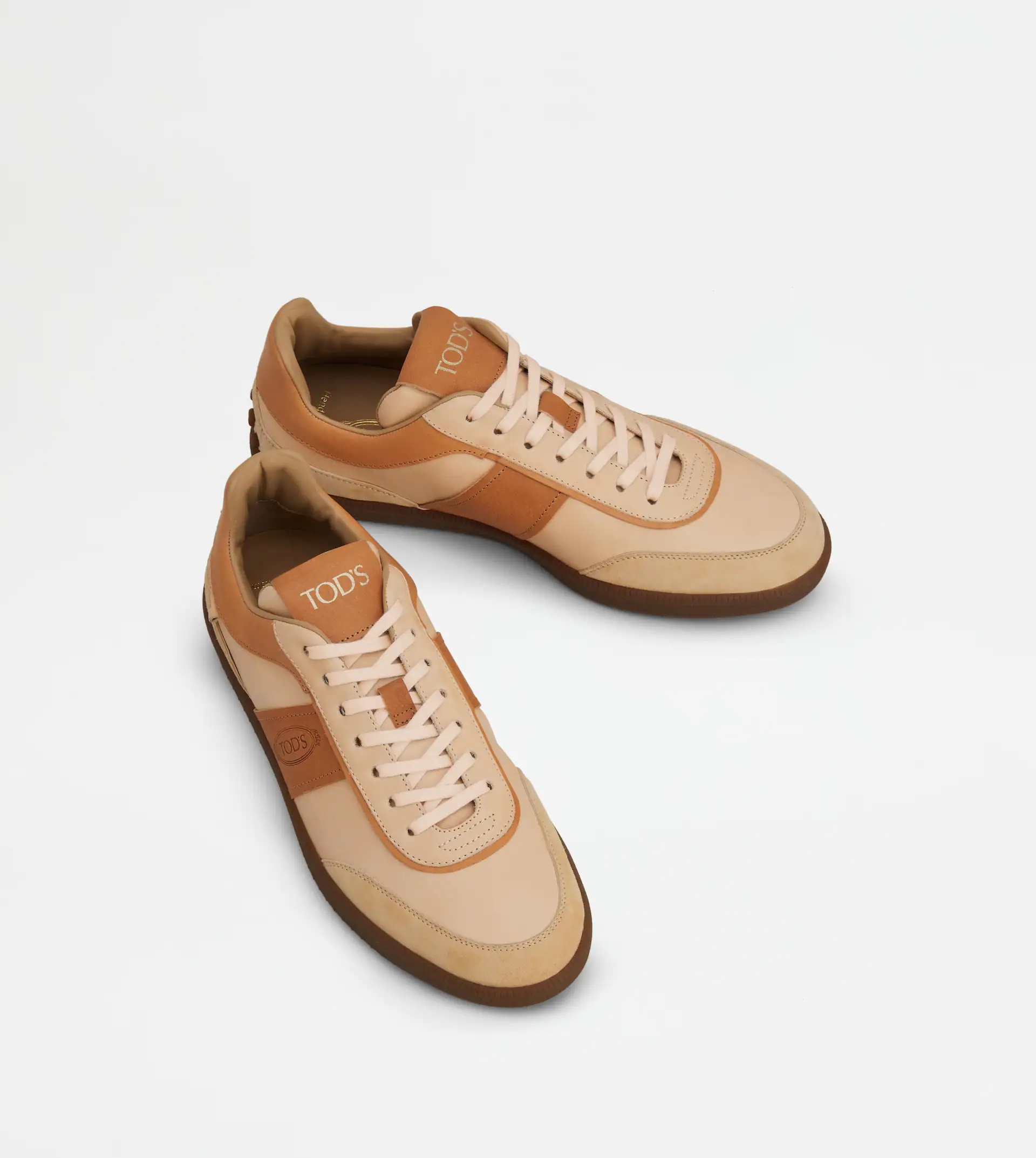 TOD'S TABS SNEAKERS IN LEATHER - BEIGE, BROWN - 4