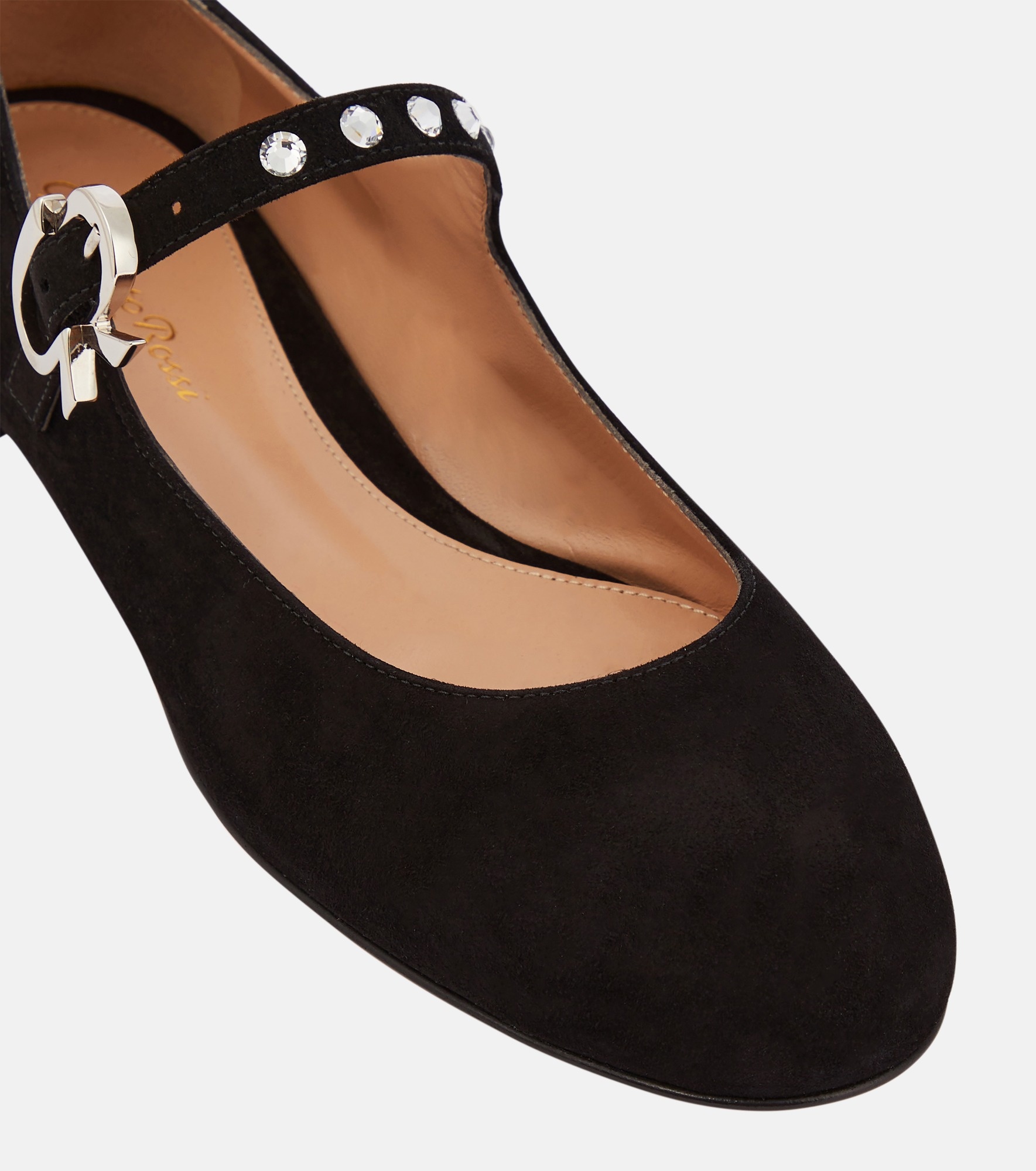 Crystal Mary Ribbon suede ballet flats - 6