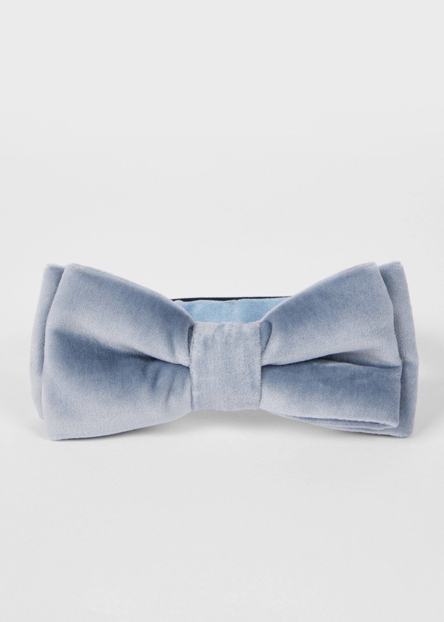 Dusky Blue Velvet Bow Tie - 3