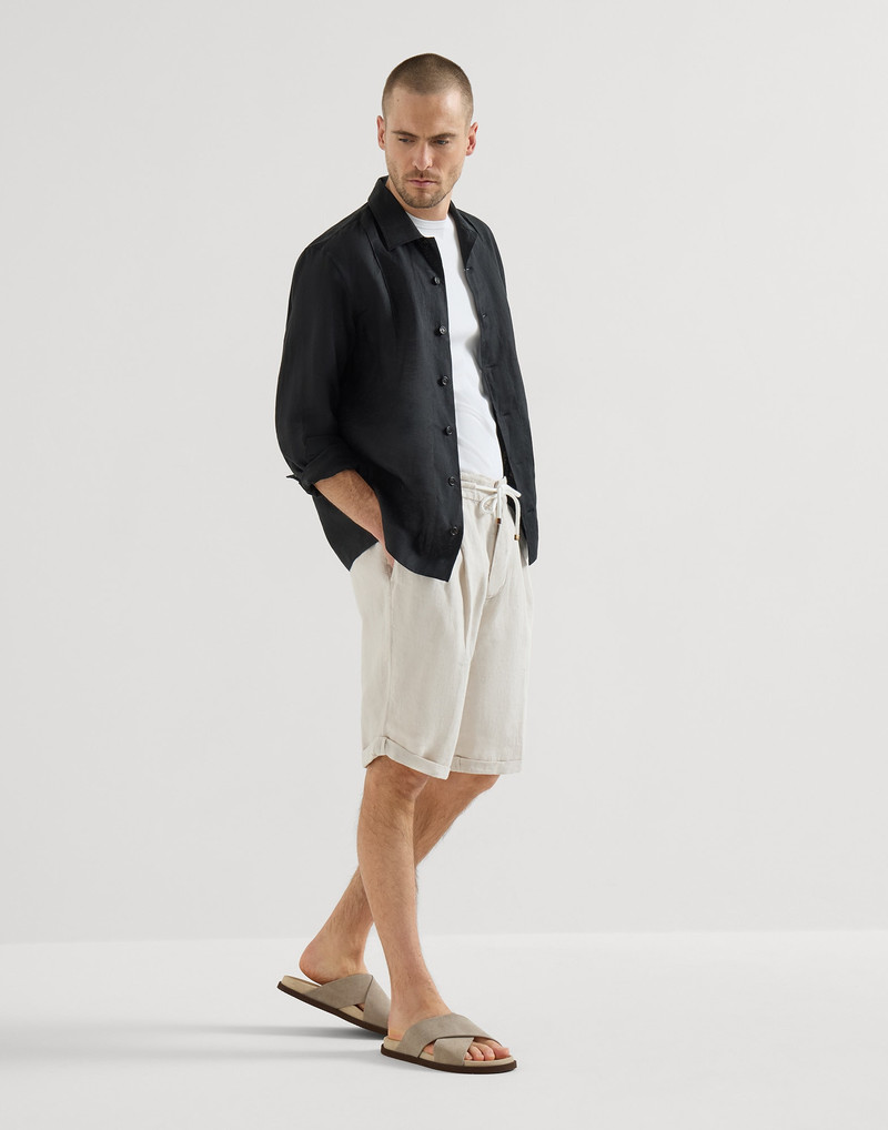 Brunello Cucinelli Suede crossover slides outlook