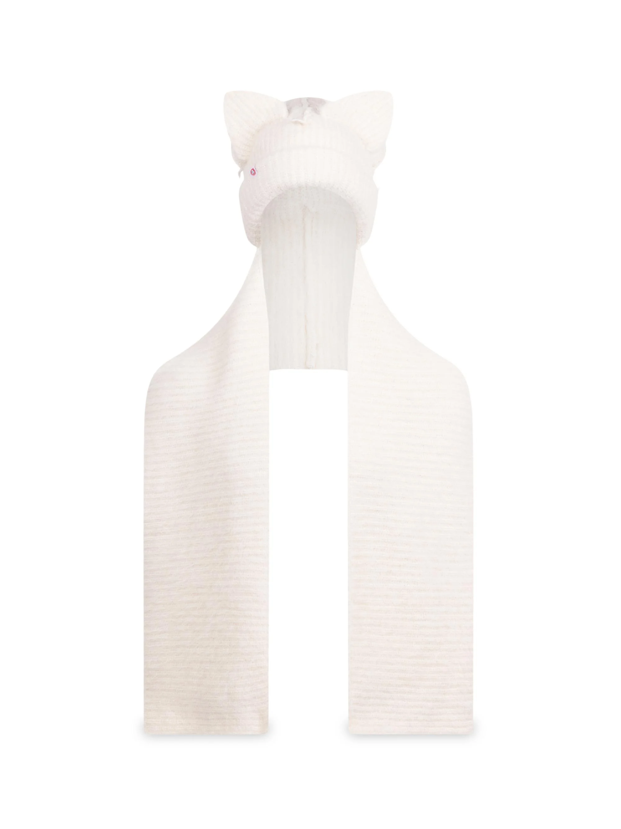 Men's Chunky Ears Beanie Scarf - Ecru - 1